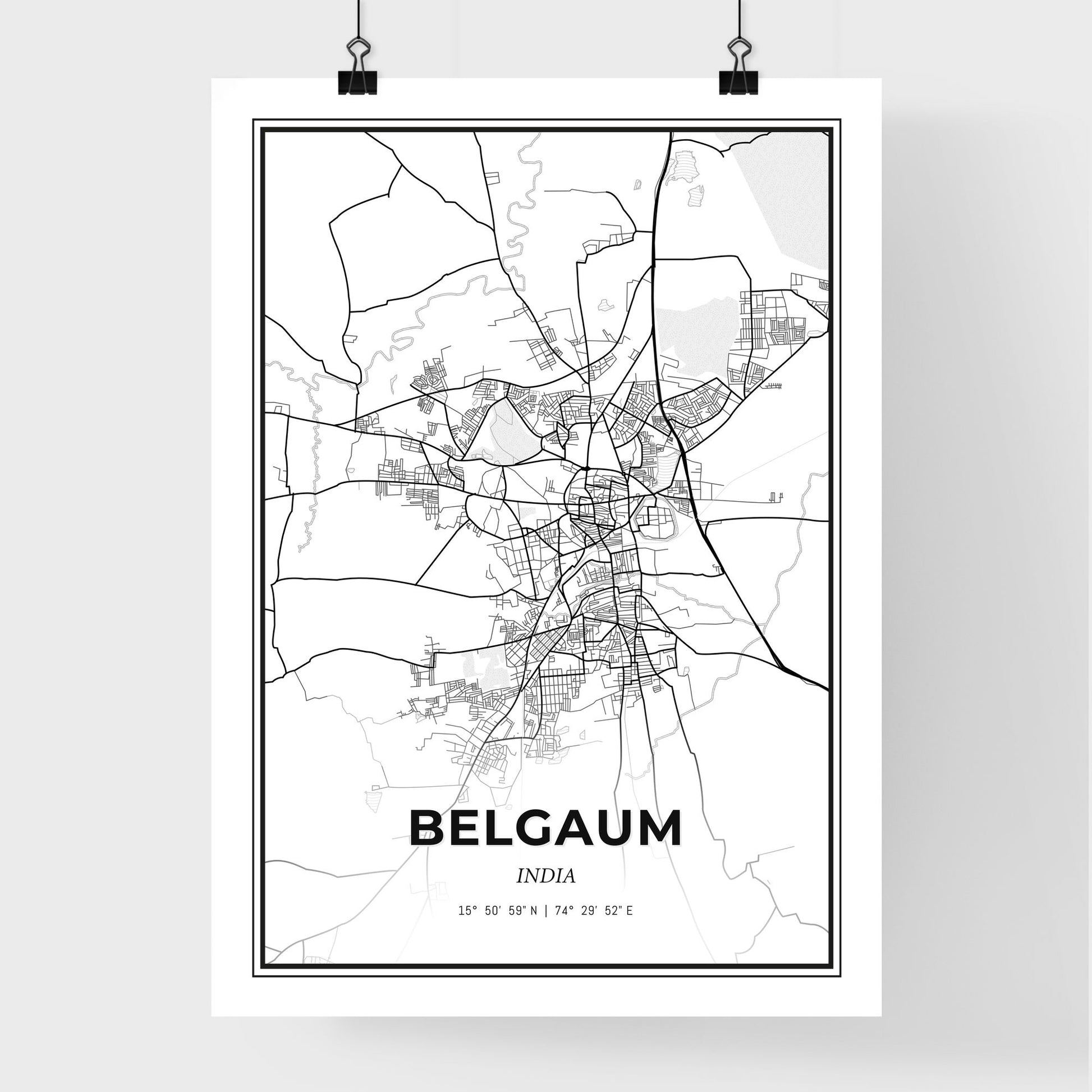 Belgaum India - Premium City Map Poster