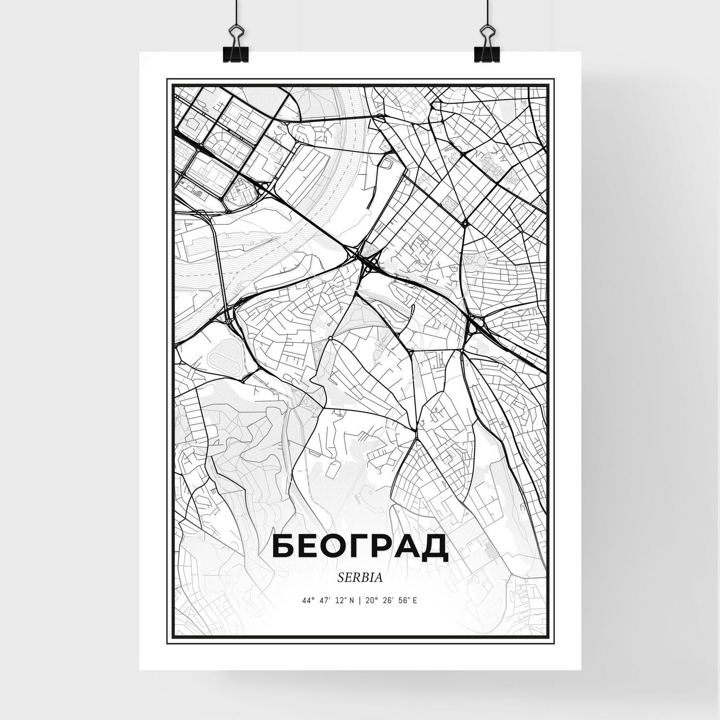 Belgrade Serbia - Premium City Map Poster