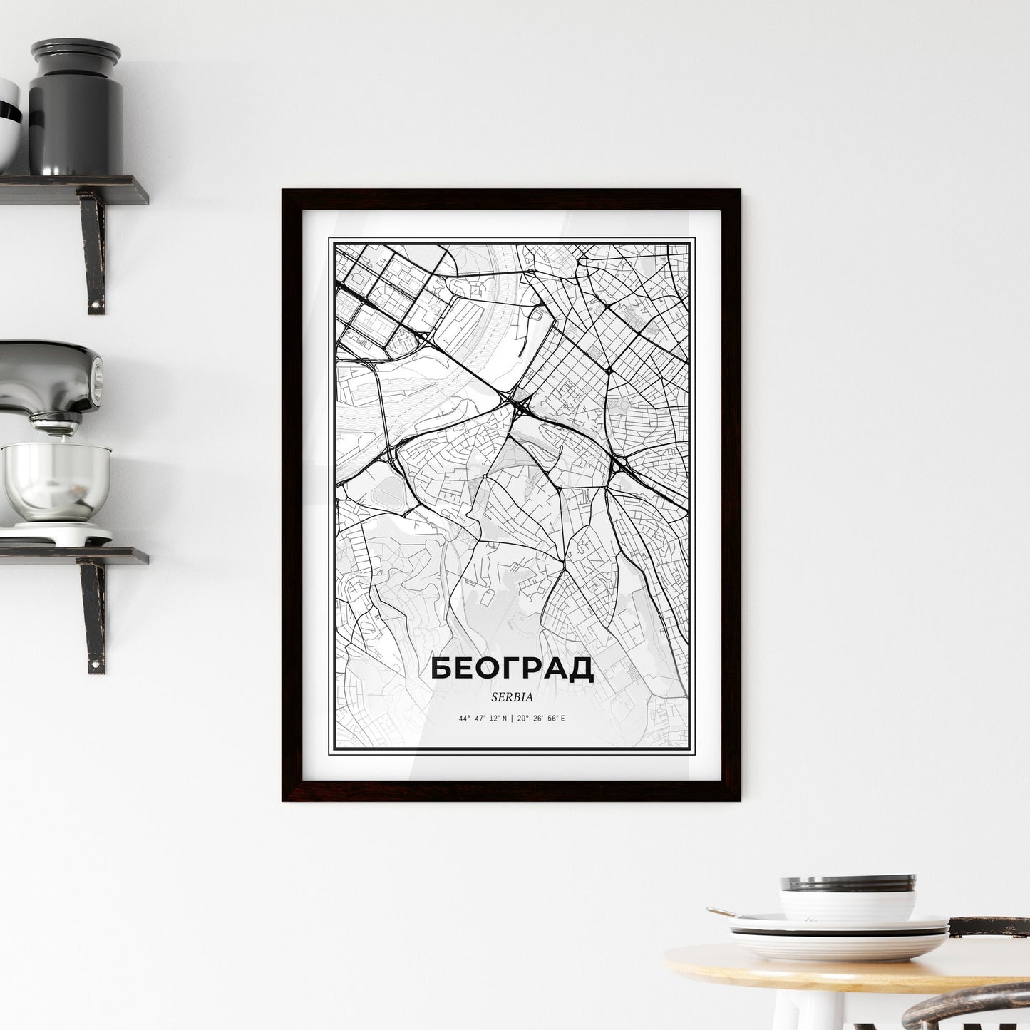 Belgrade Serbia - Minimal City Map