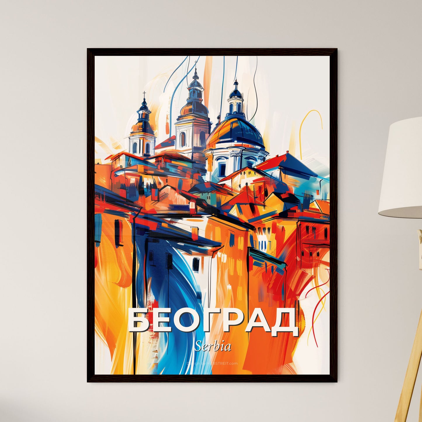 Vibrant Београд, Serbia - A Painting Of A City