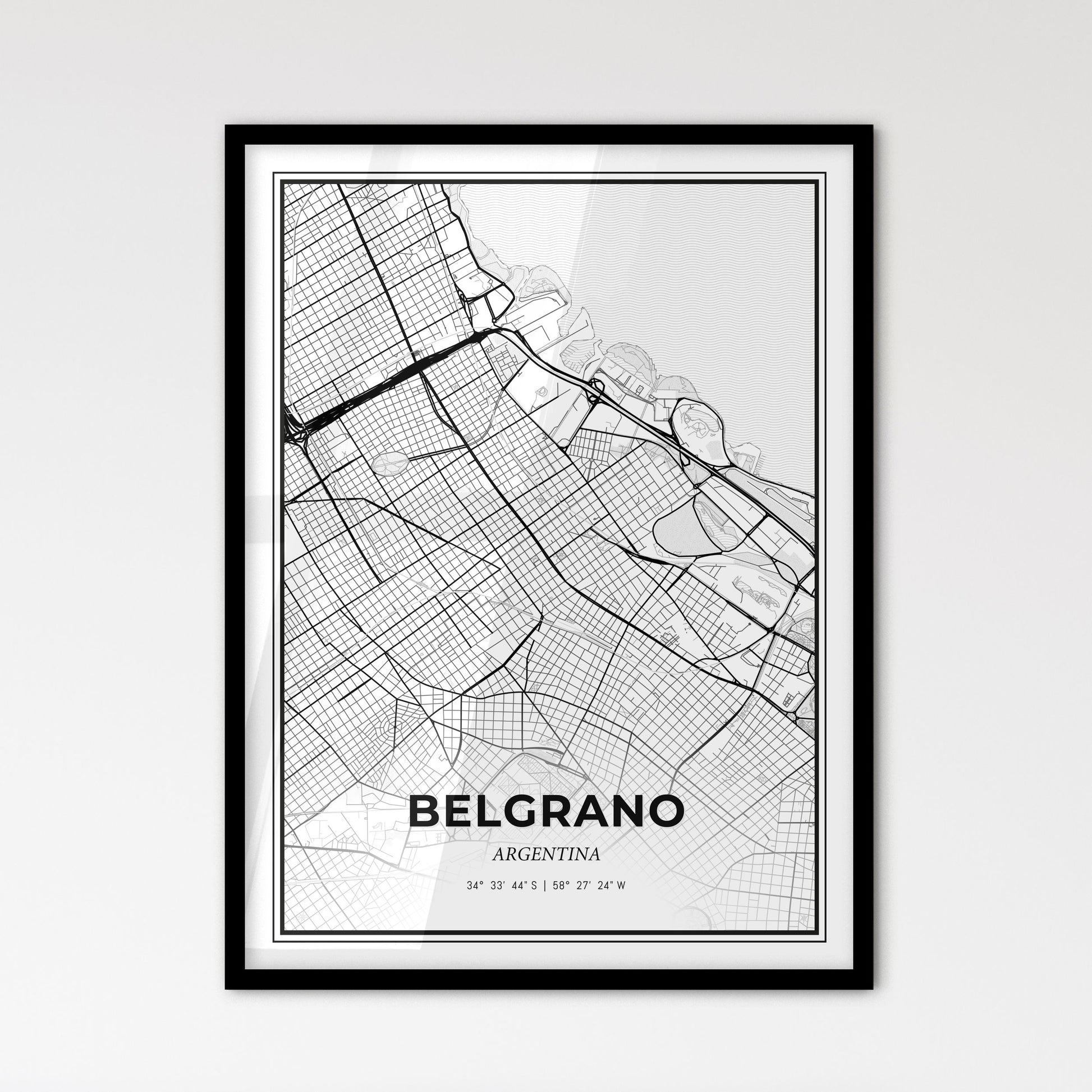 Belgrano Argentina - Scandinavian Style City Map for Modern Home Decor