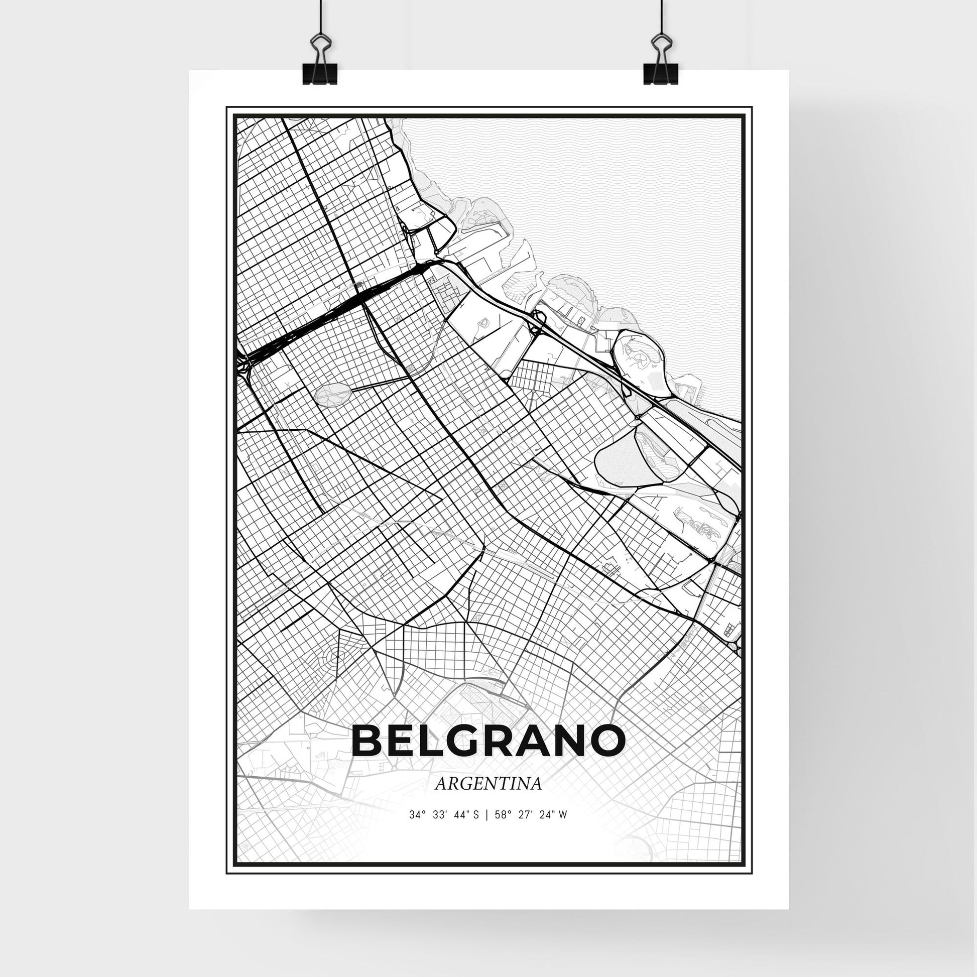 Belgrano Argentina - Premium City Map Poster