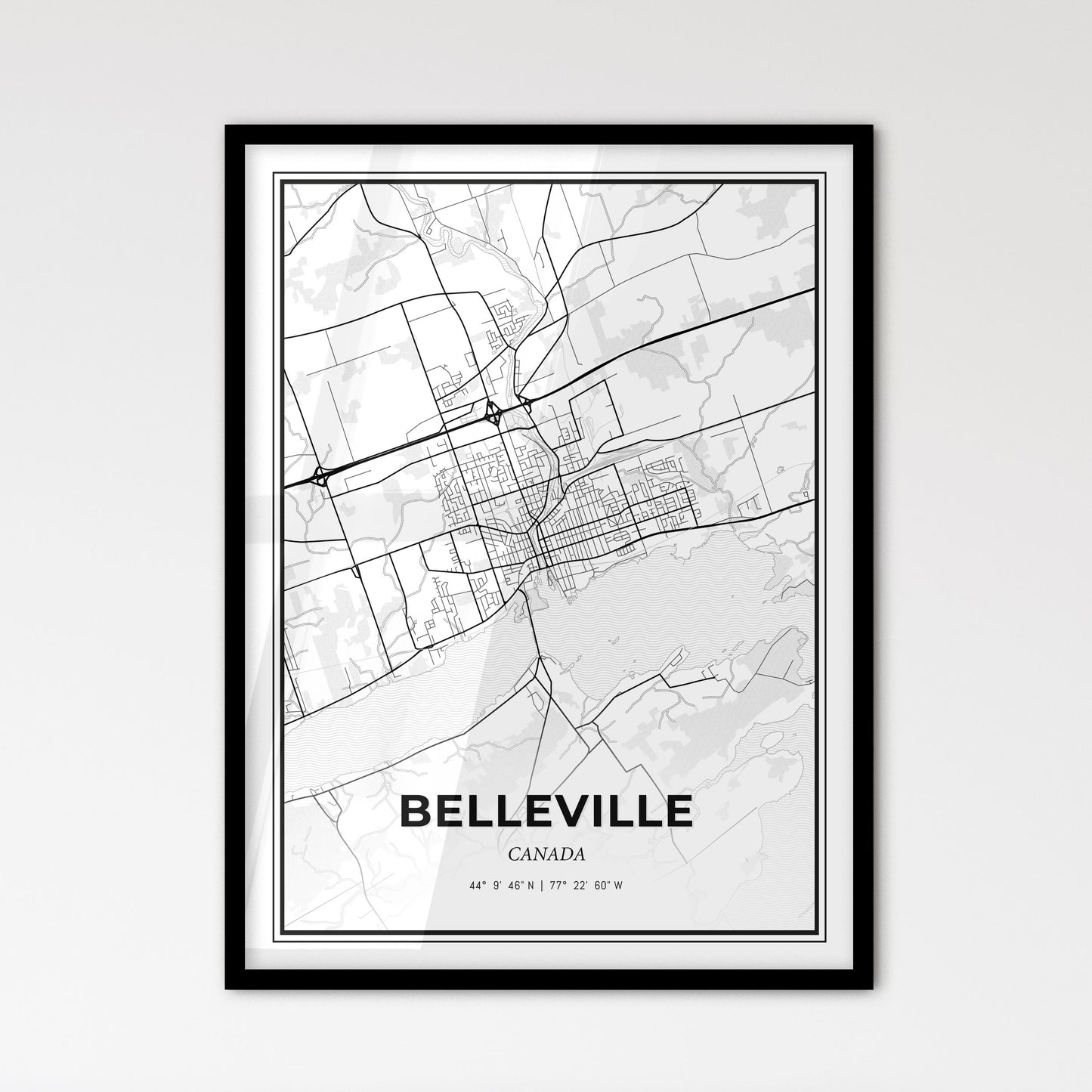 Belleville Canada - Scandinavian Style City Map for Modern Home Decor