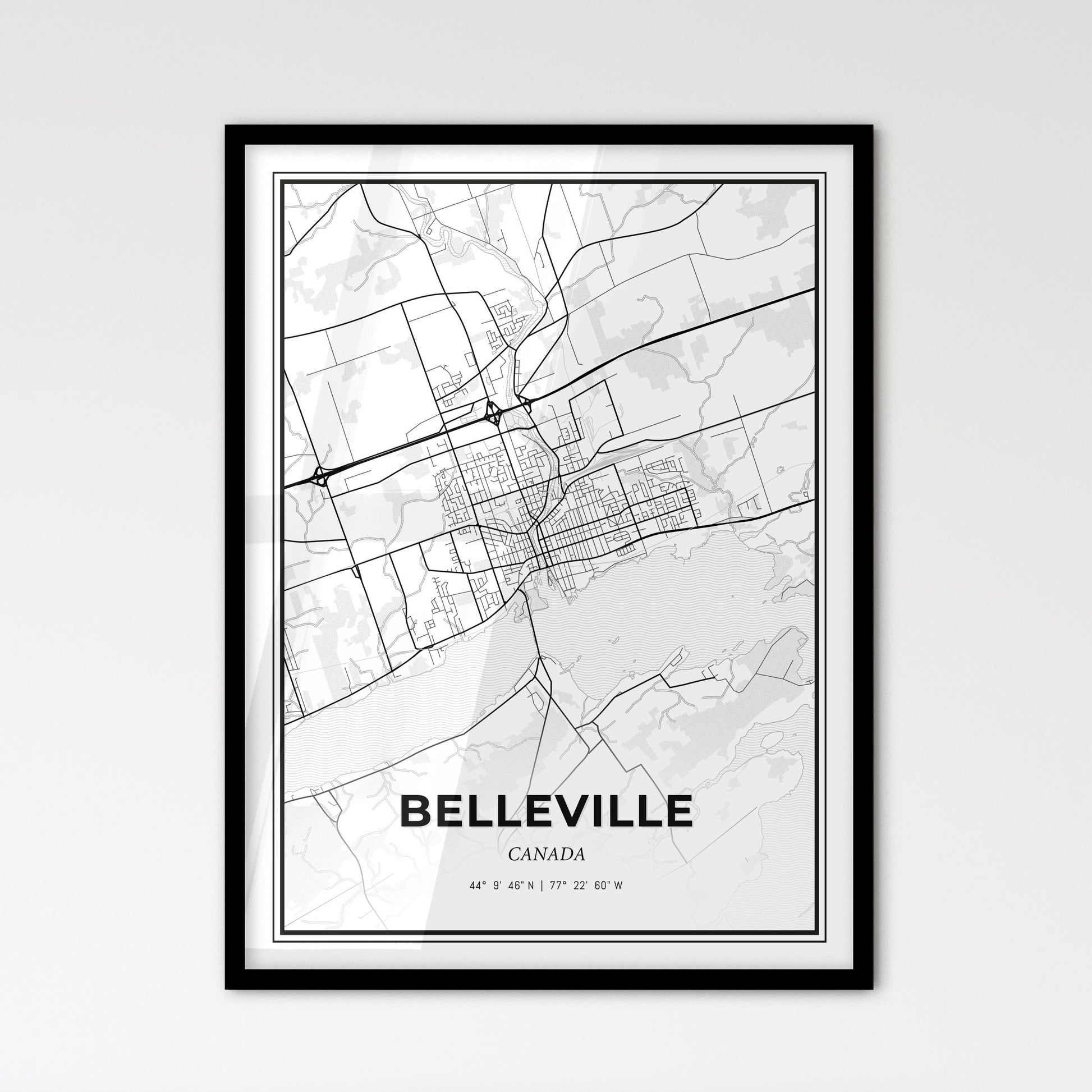 Belleville Canada - Scandinavian Style City Map for Modern Home Decor