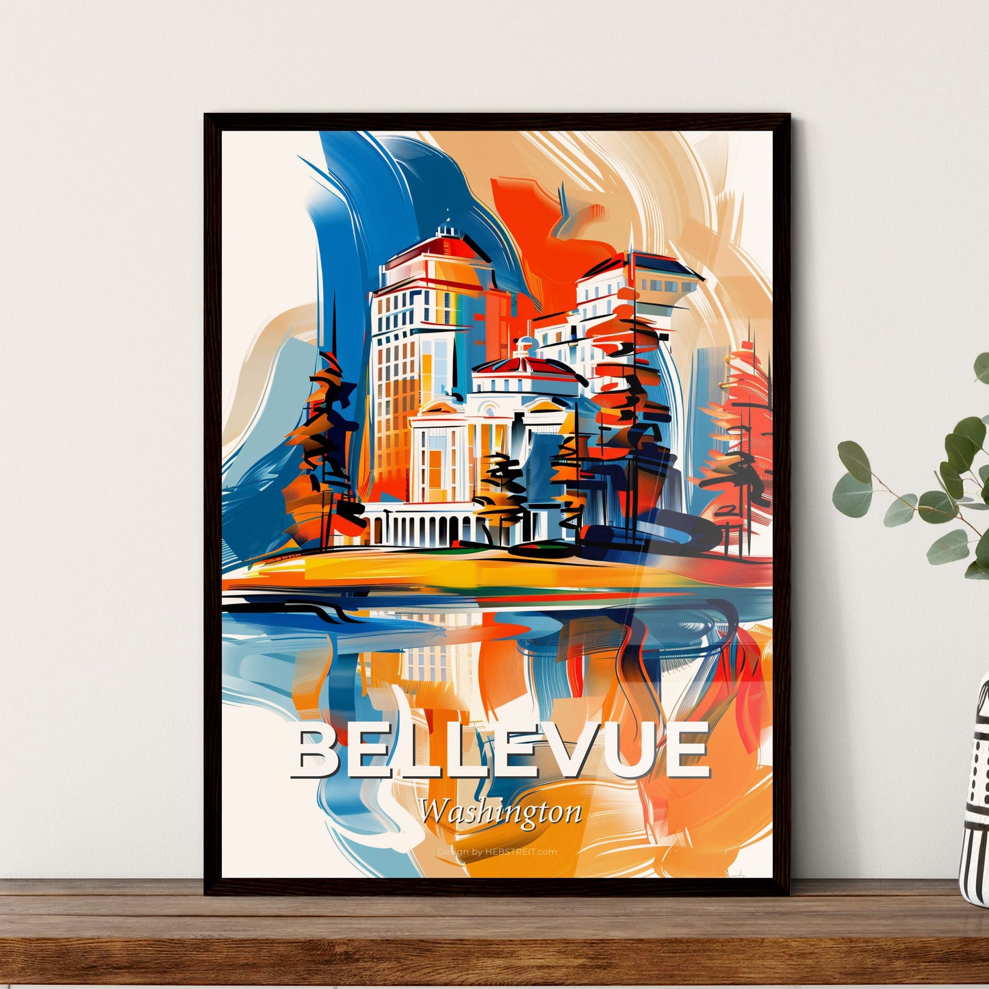 Vibrant Bellevue, Washington - A Painting Of A City