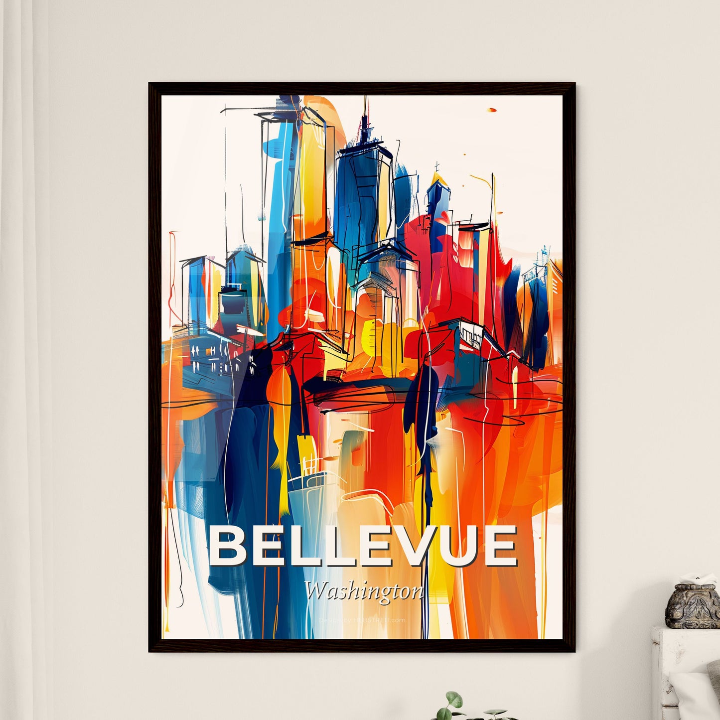 Vibrant Bellevue, Washington - A Painting Of A City