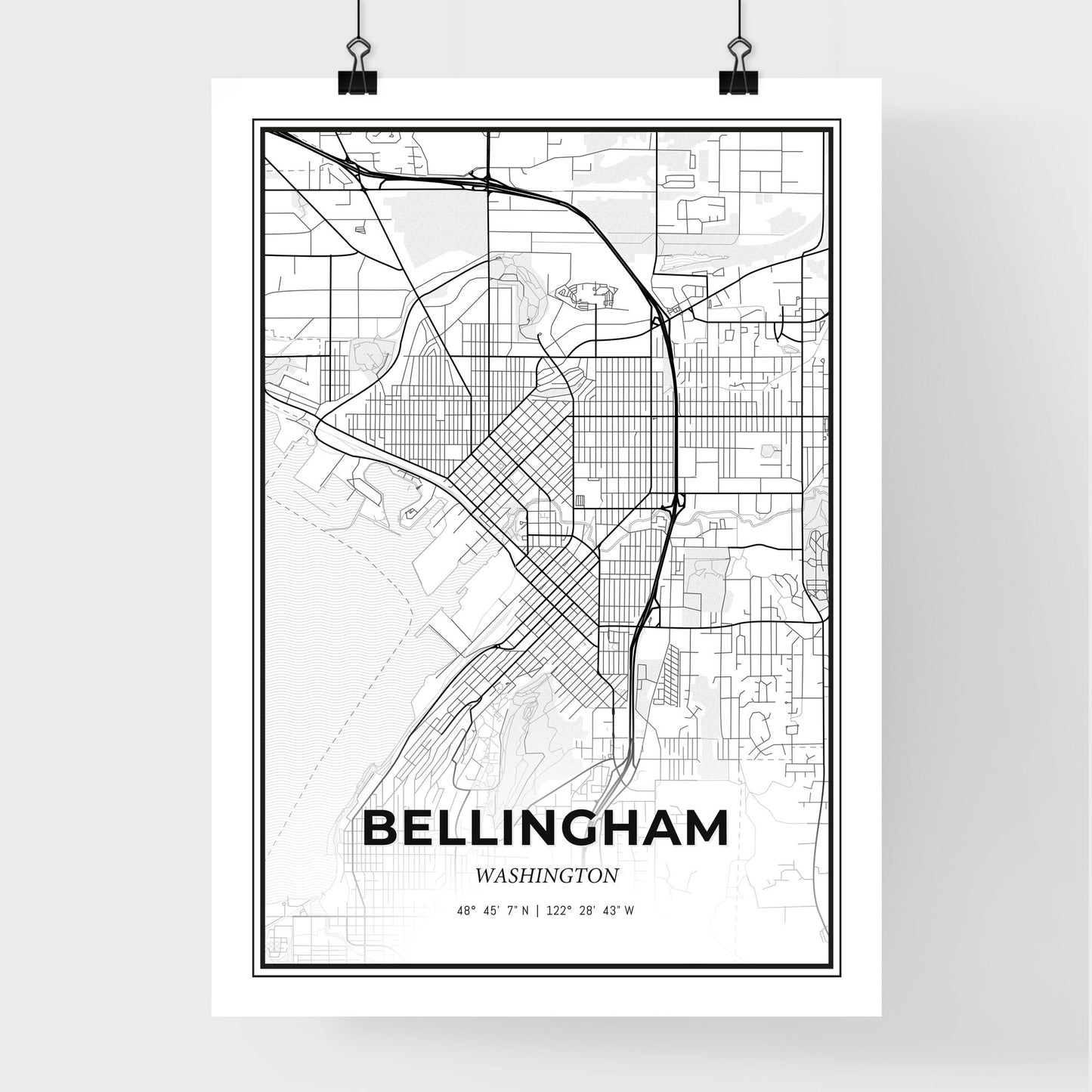 Bellingham Washington - Premium City Map Poster