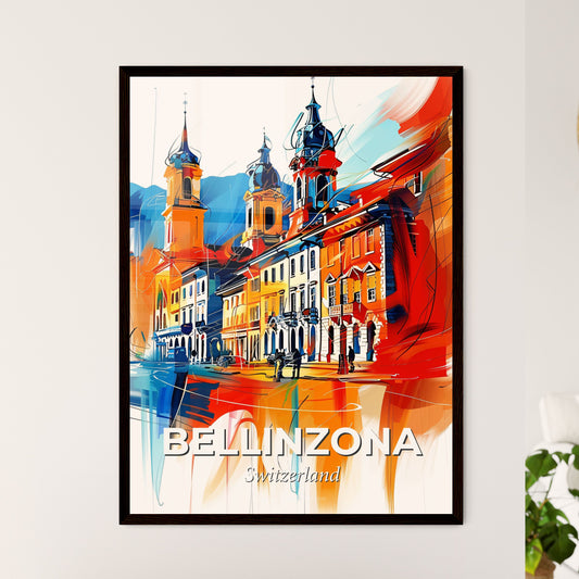 Vibrant Bellinzona, Switzerland - A Painting Of A Building