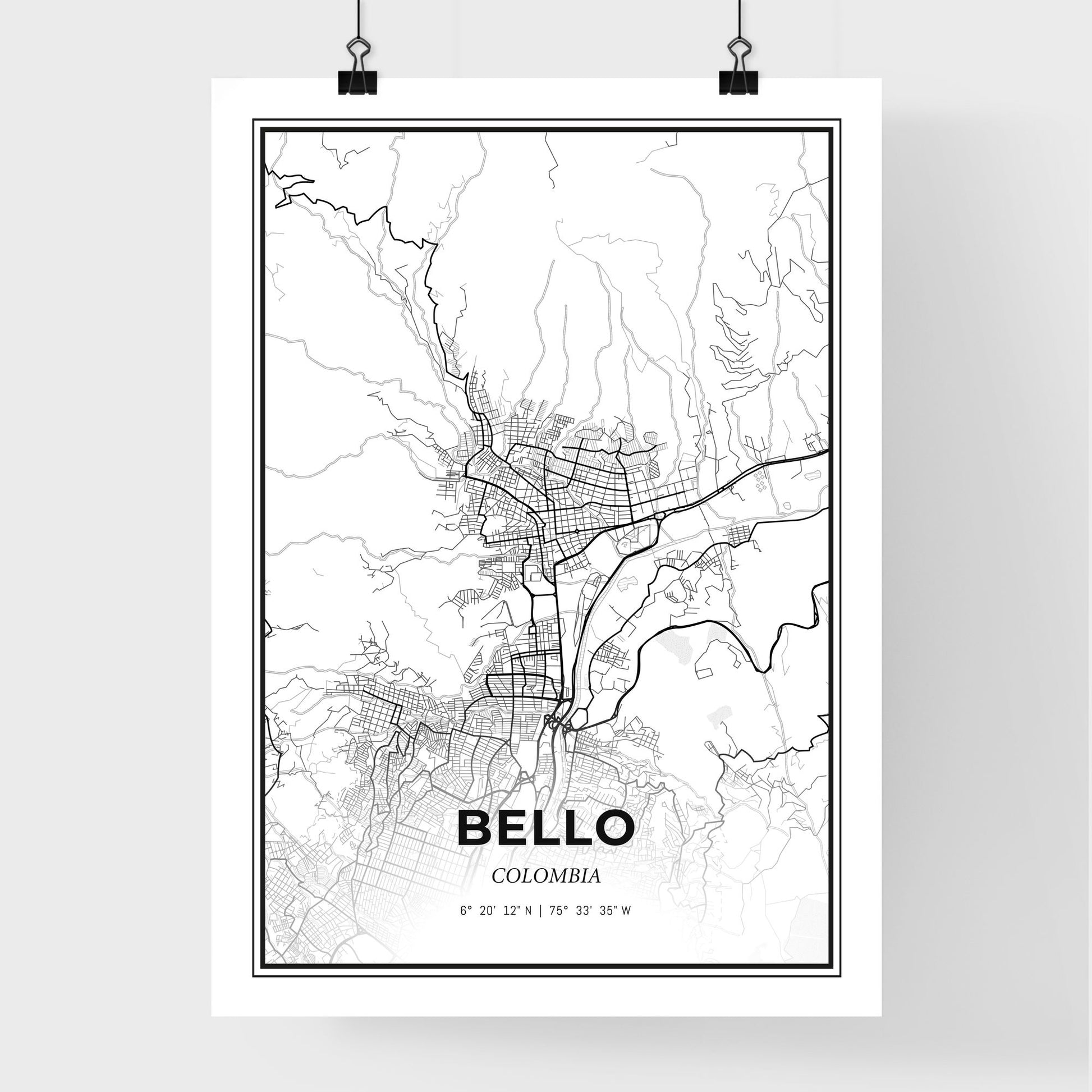 Bello Colombia - Premium City Map Poster