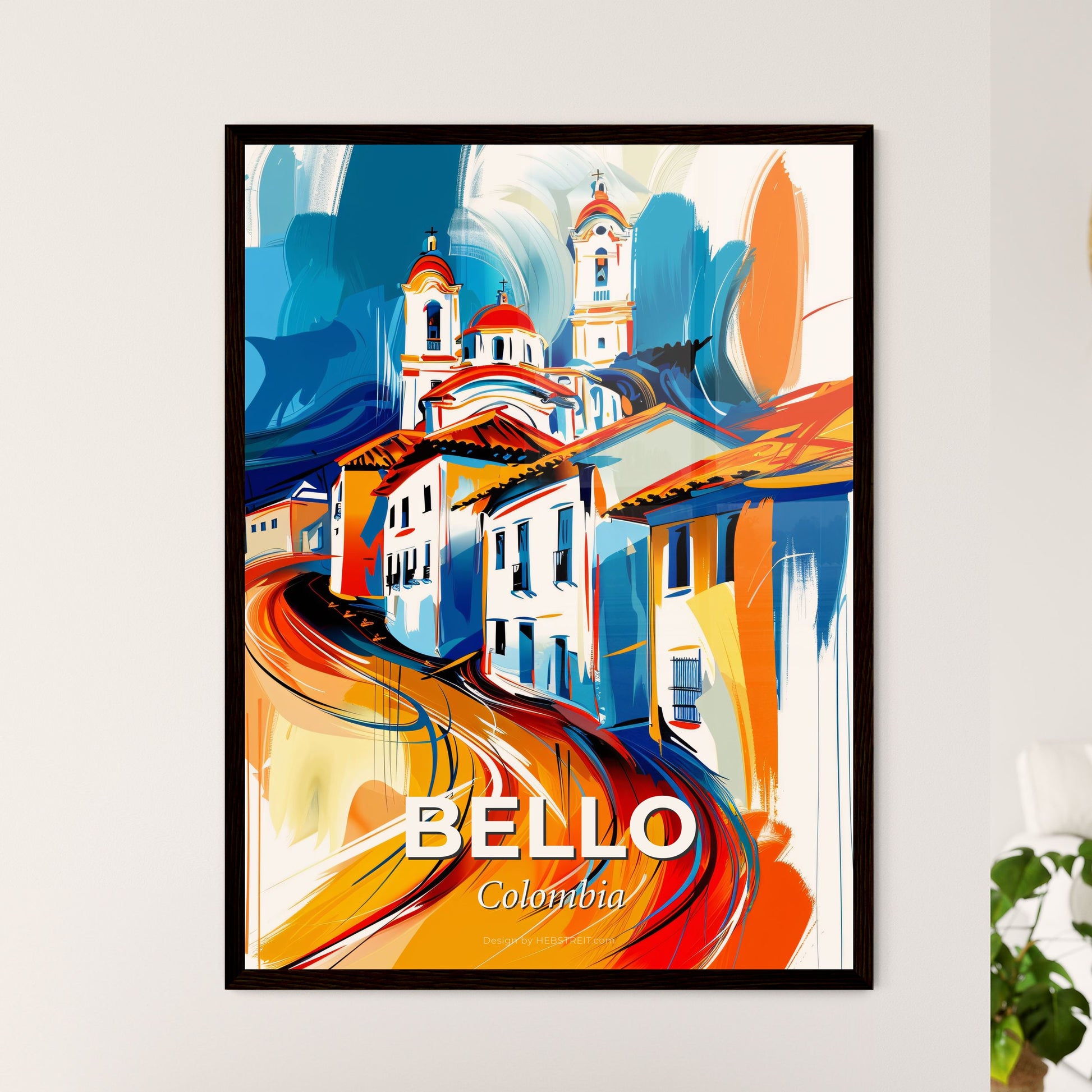 Vibrant Bello, Colombia - A Painting Of A Town