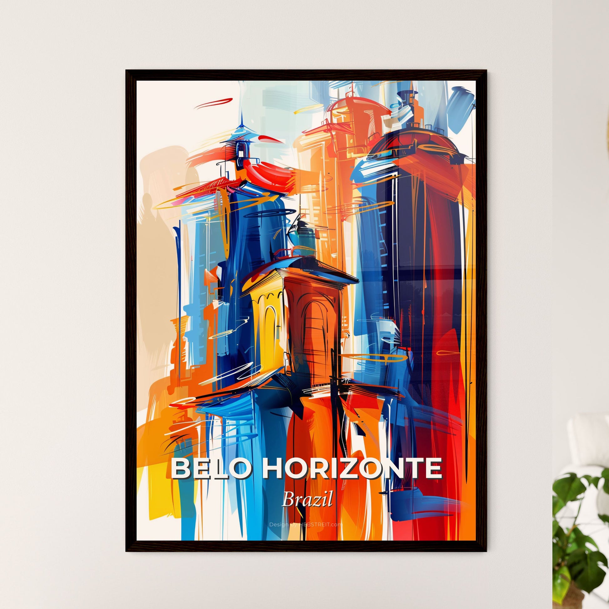 Vibrant Belo Horizonte, Brazil - A Colorful Painting Of Buildings