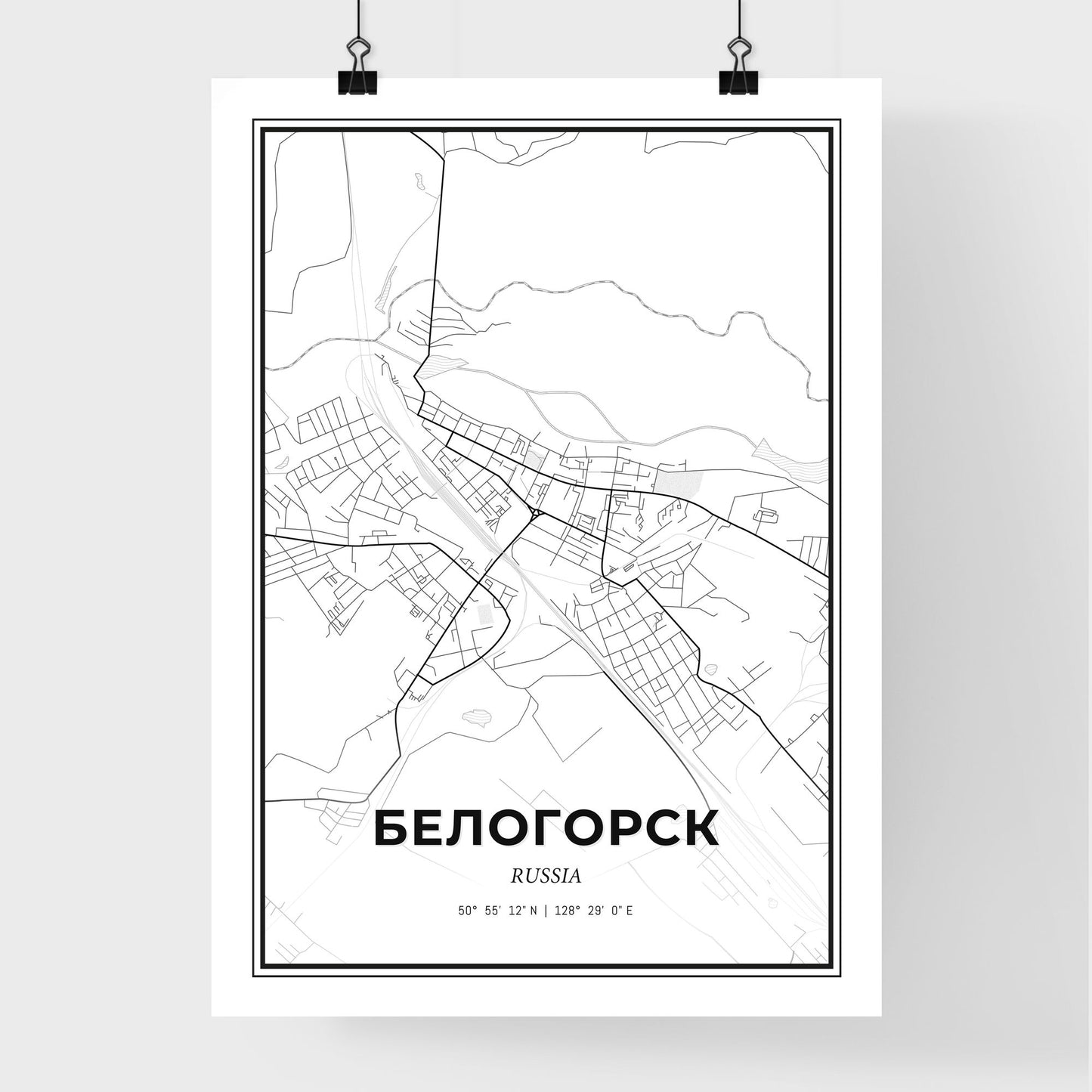 Belogorsk Russia - Premium City Map Poster