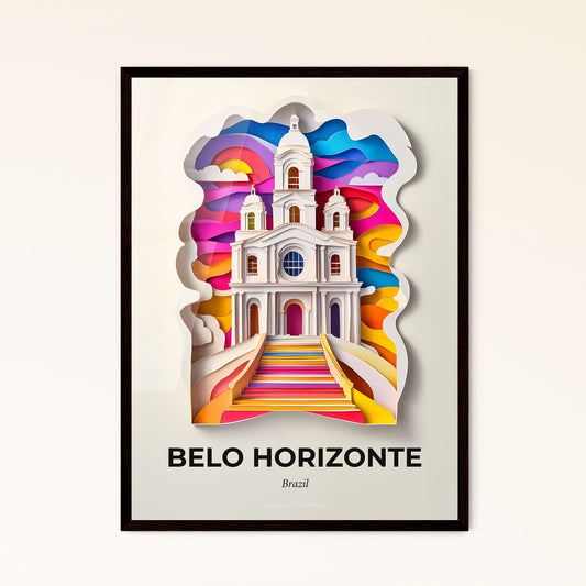 Vivid Belo Horizonte, Brazil - a church with a rainbow colored staircase leading to it