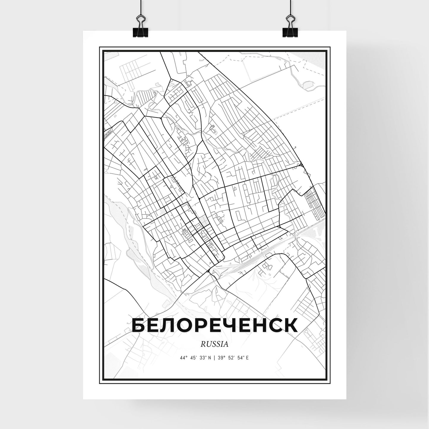 Belorechensk Russia - Premium City Map Poster