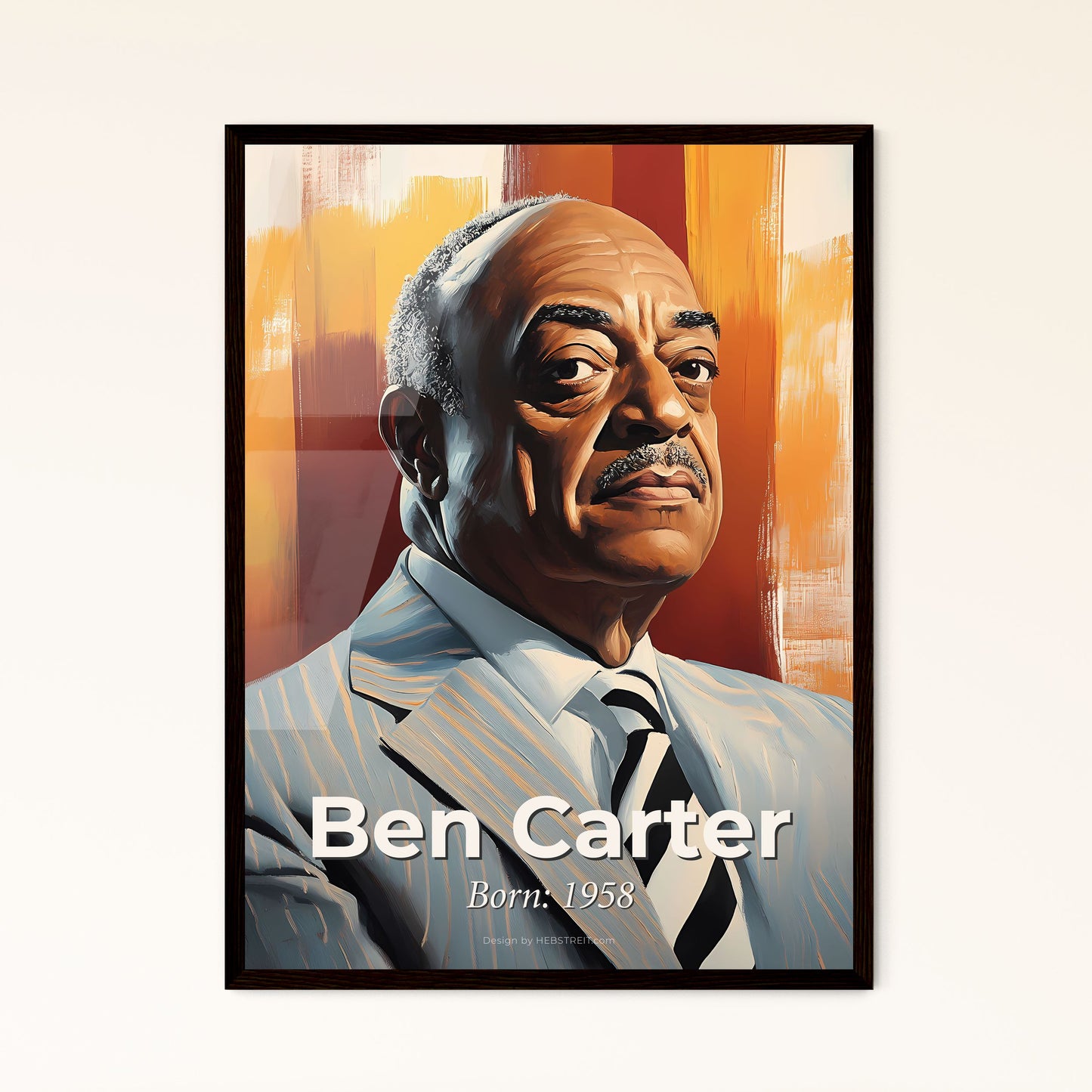 Portrait of Ben Carter, Born: 1958. Impressionistic painting of a man in a suit.