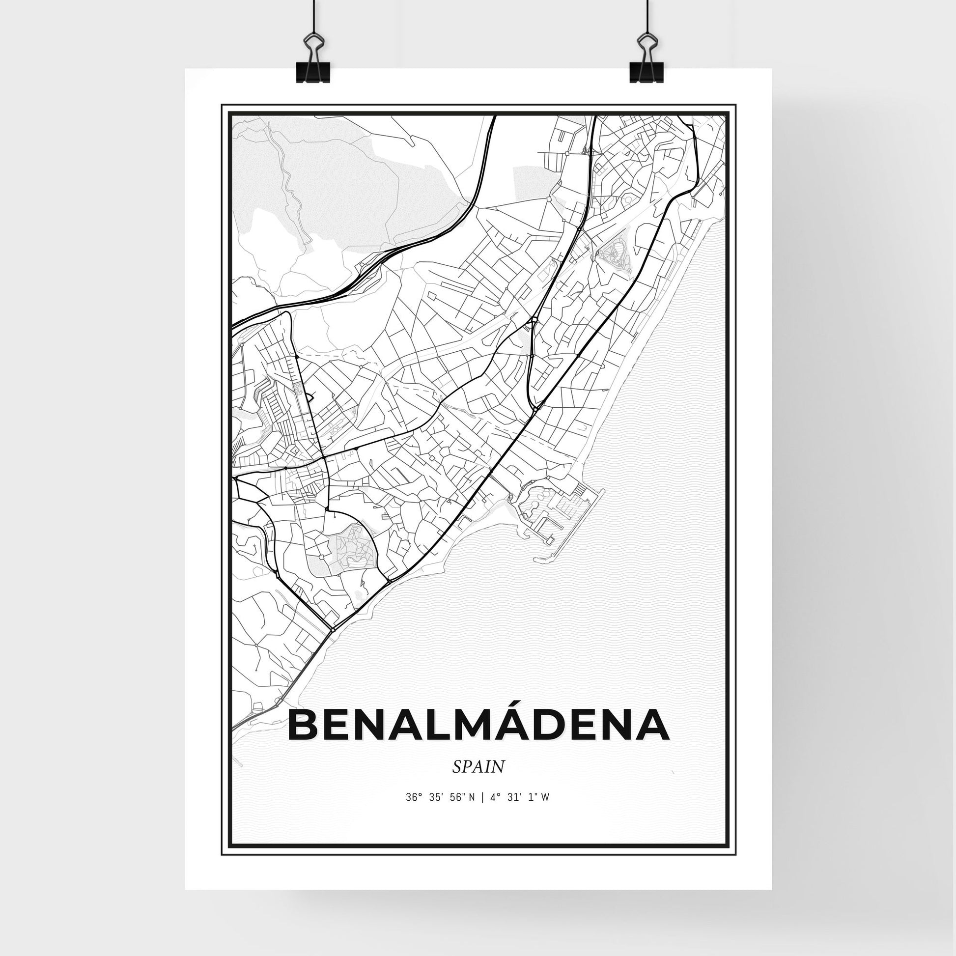 Benalmádena Spain - Premium City Map Poster