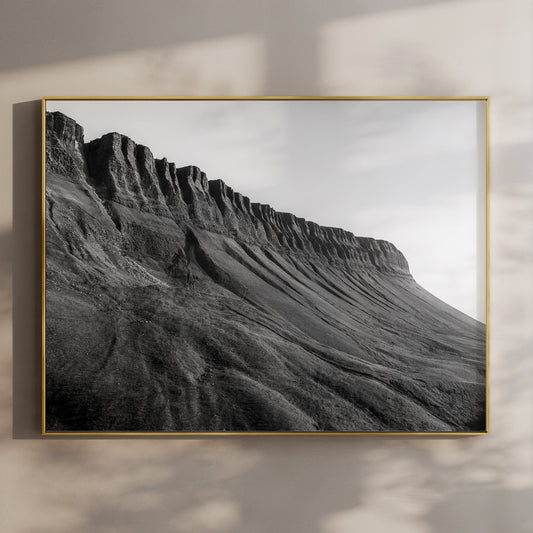 Benbulbin Wall Art – Black and White Irish Mountain Photography Print