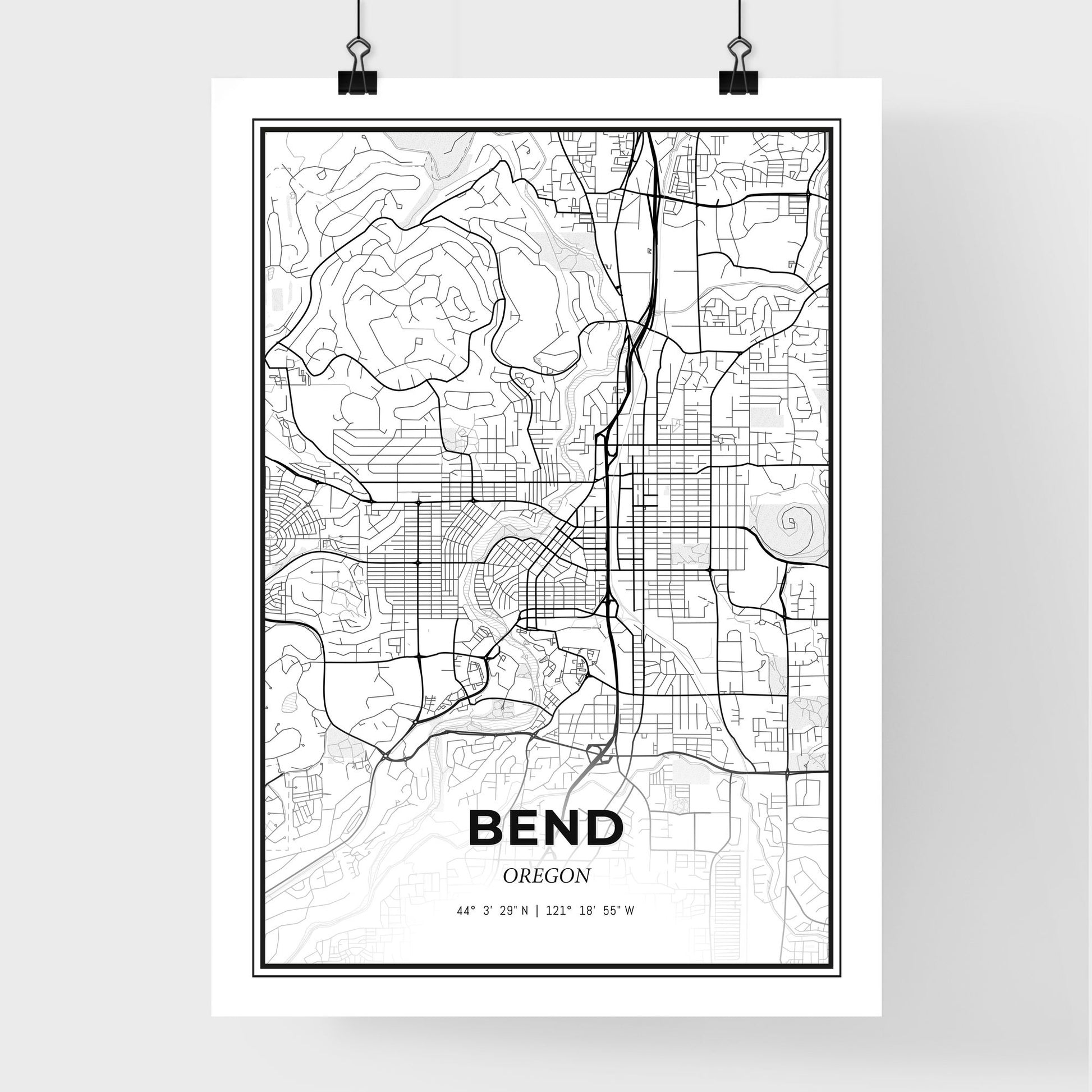 Bend Oregon - Premium City Map Poster