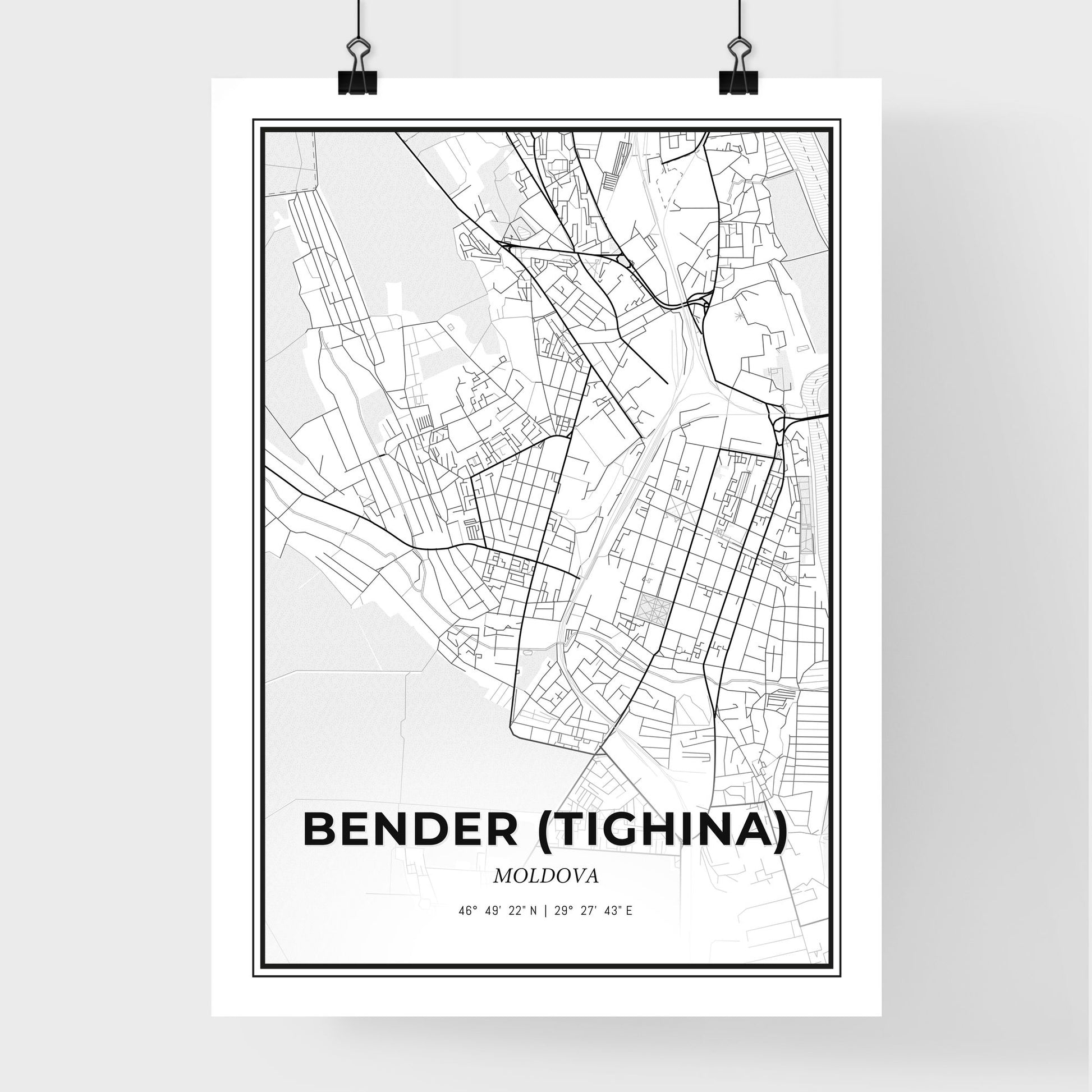 Bender (Tighina) Moldova - Premium City Map Poster