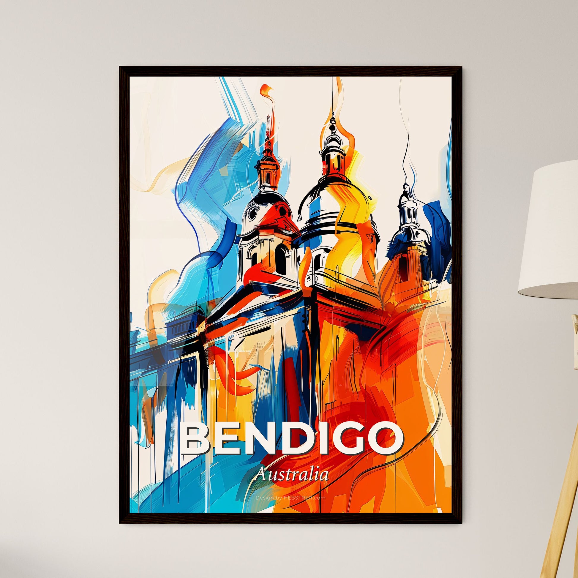 Vibrant Bendigo, Australia - A Painting Of A Building With A Colorful Design