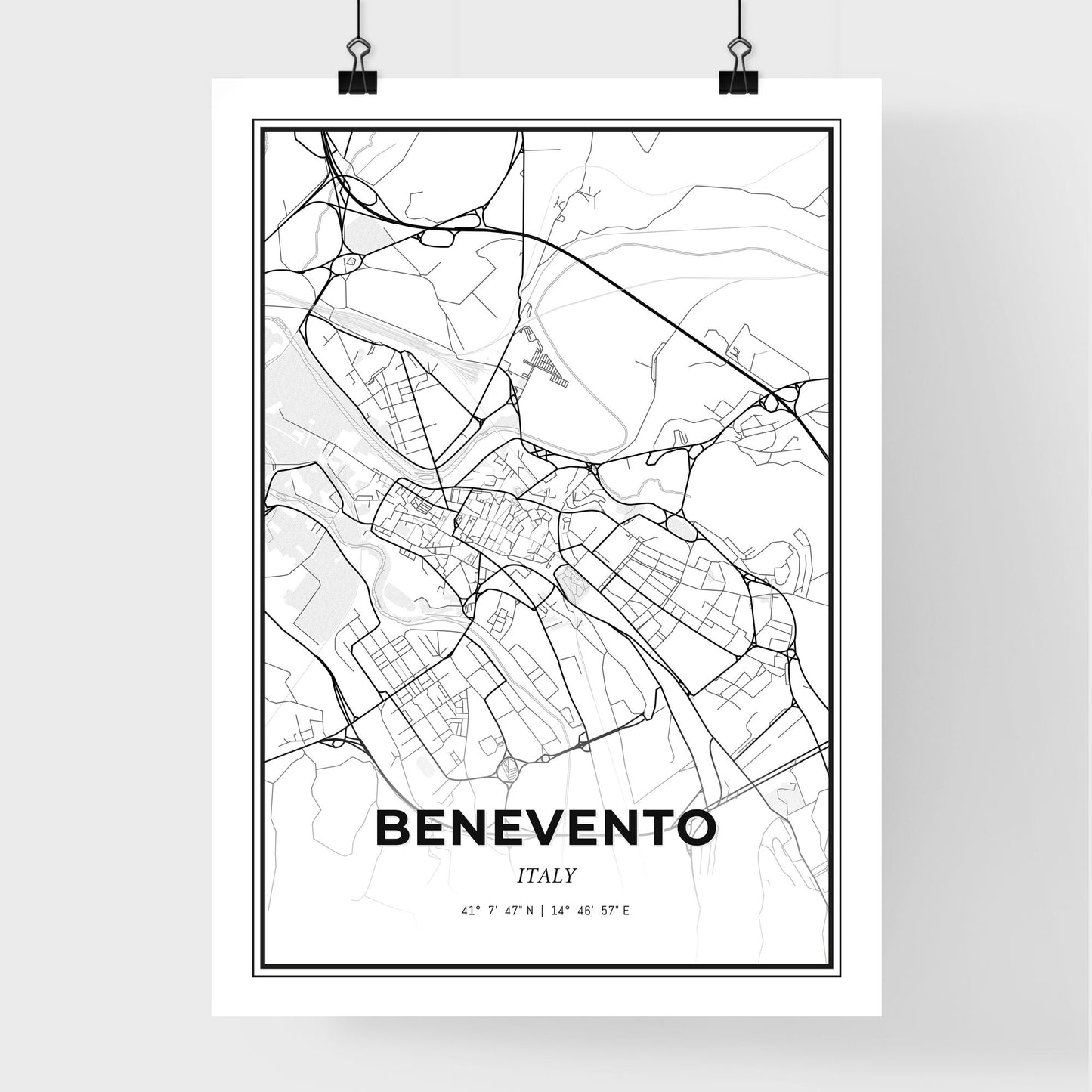 Benevento Italy - Premium City Map Poster