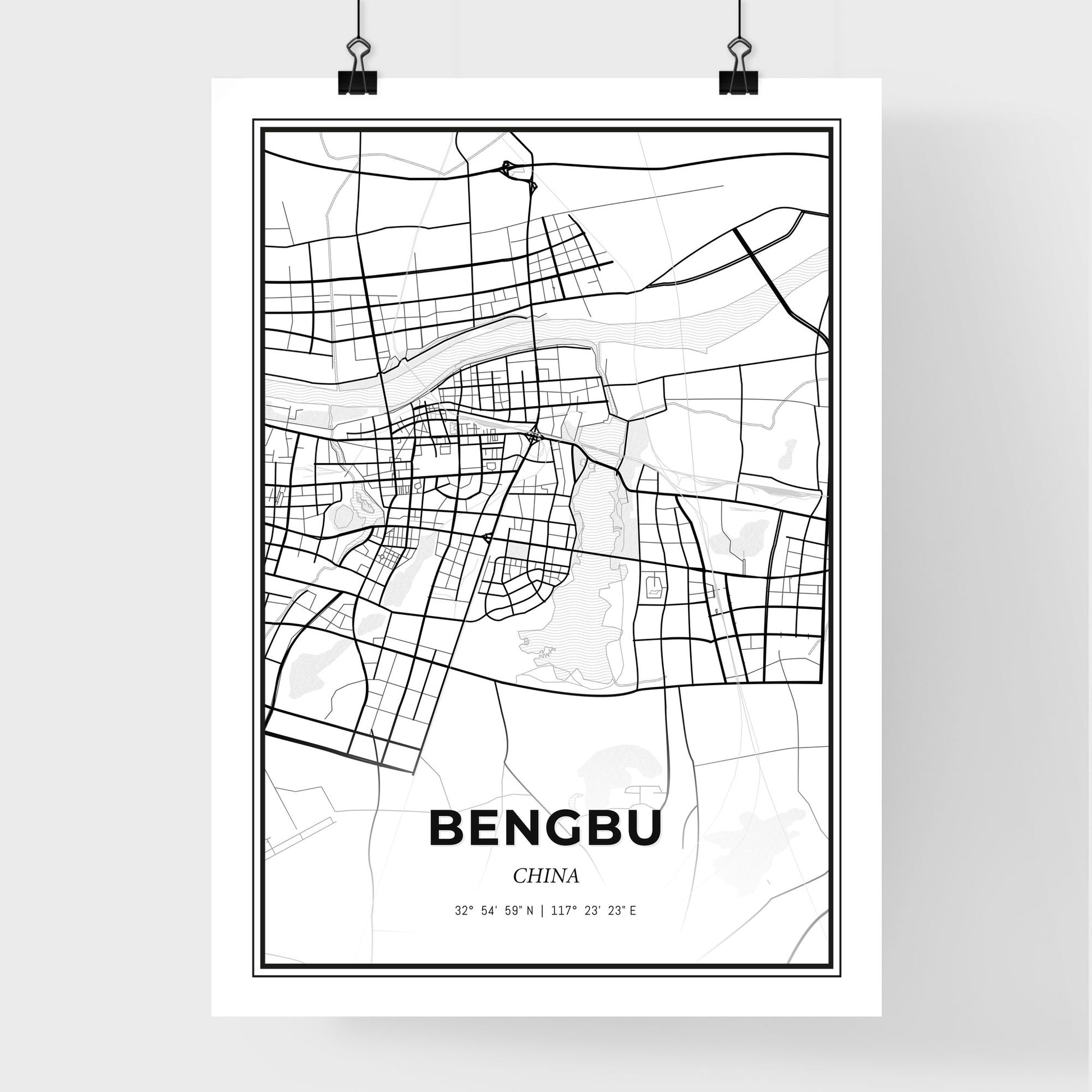 Bengbu China - Premium City Map Poster