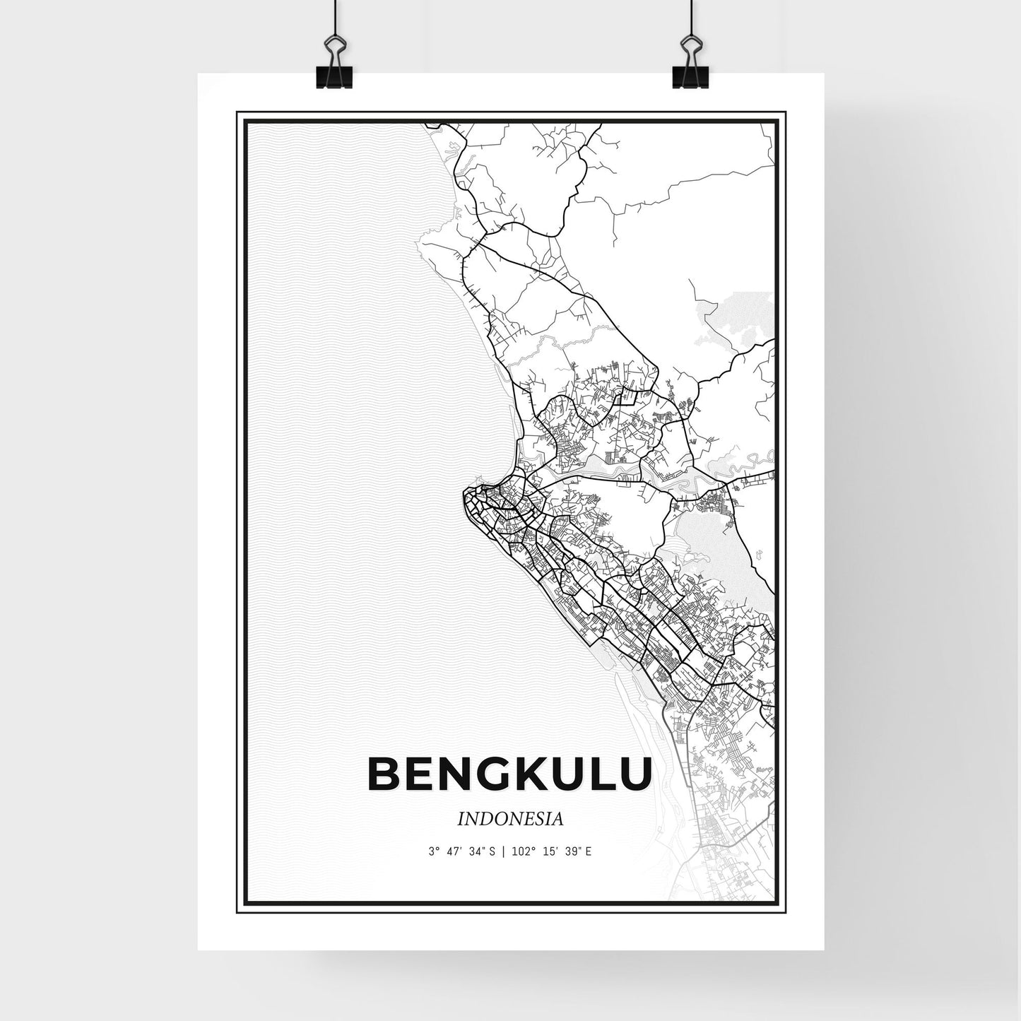 Bengkulu Indonesia - Premium City Map Poster