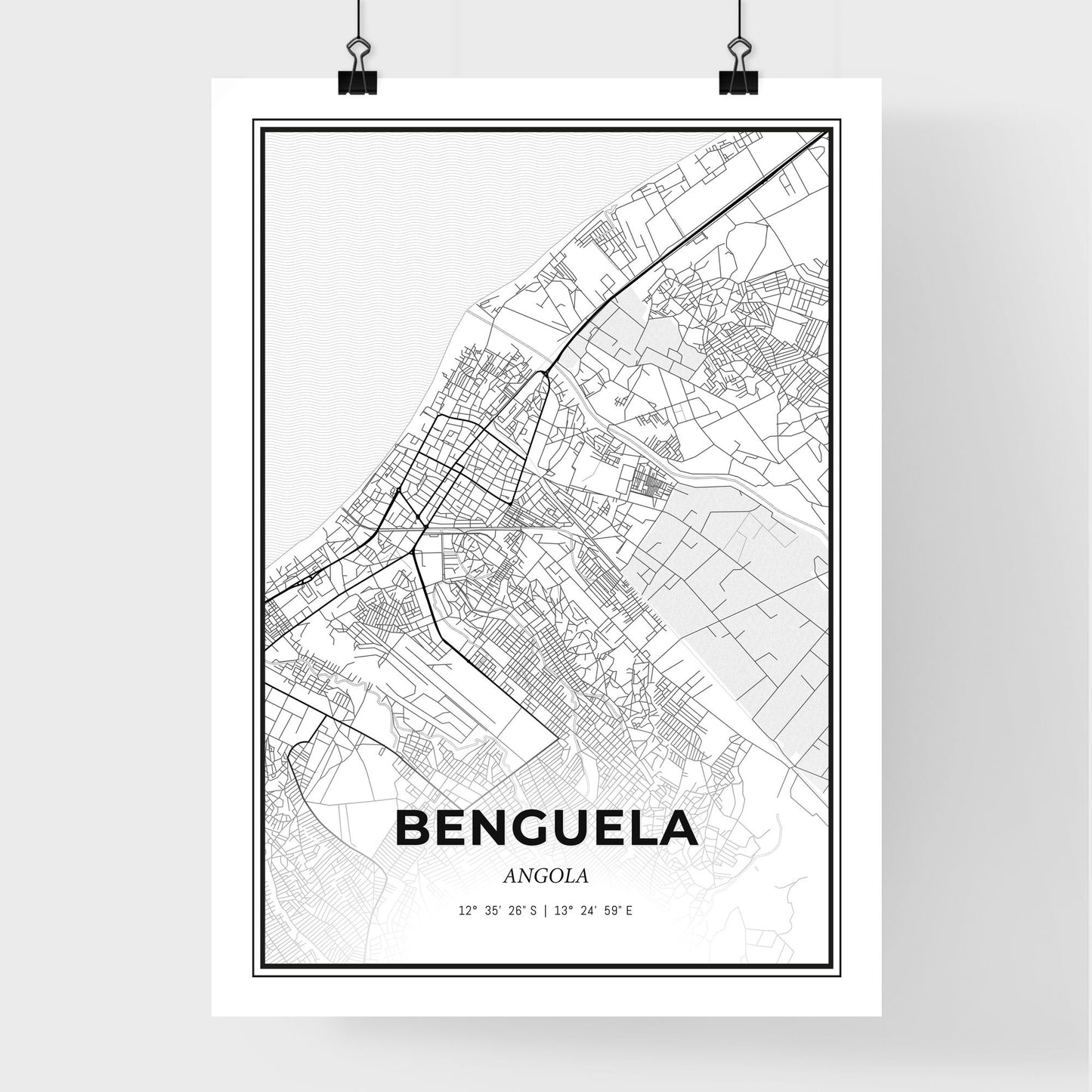 Benguela Angola - Premium City Map Poster