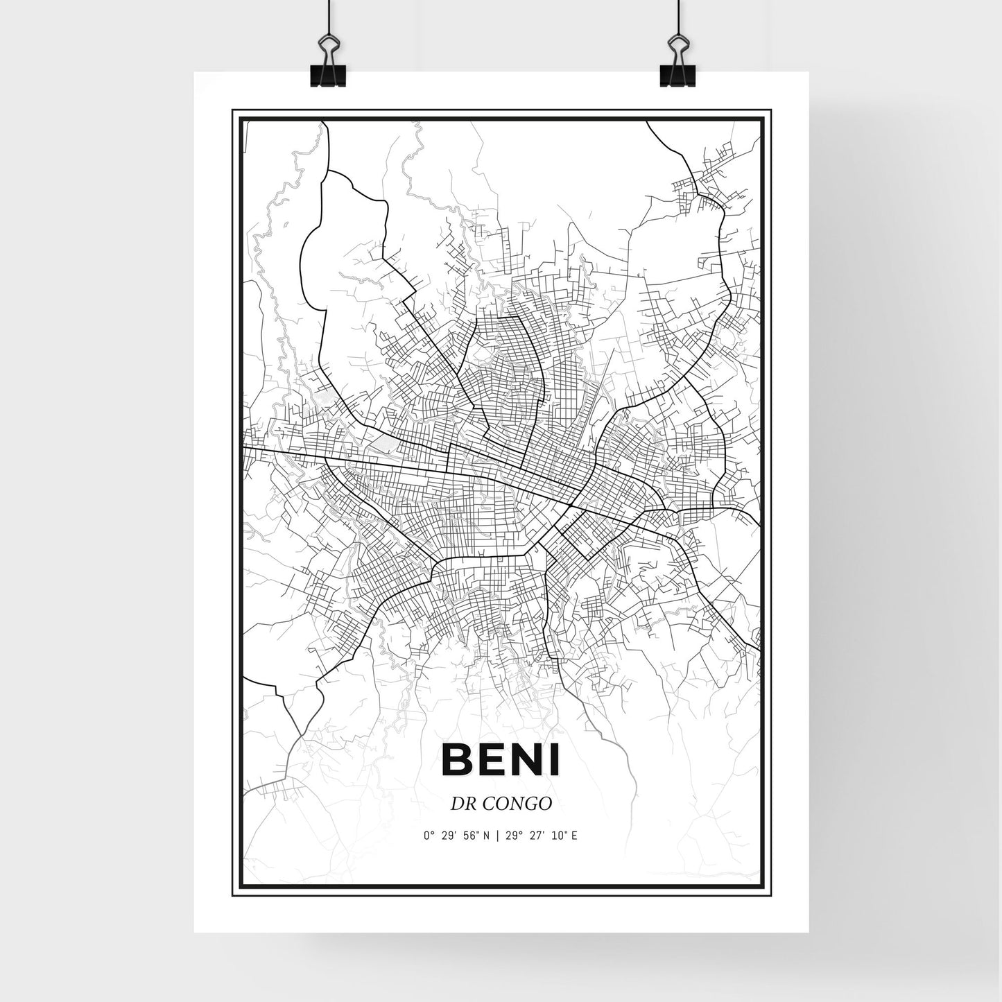 Beni DR Congo - Premium City Map Poster