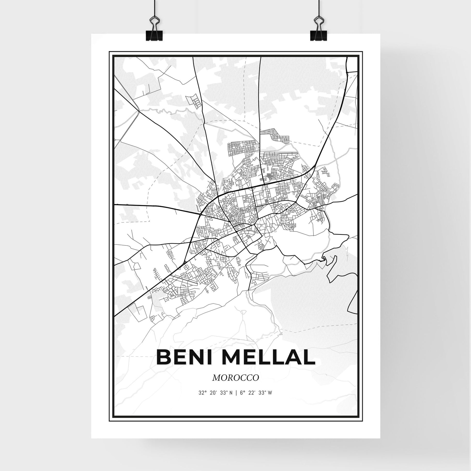 Beni Mellal Morocco - Premium City Map Poster