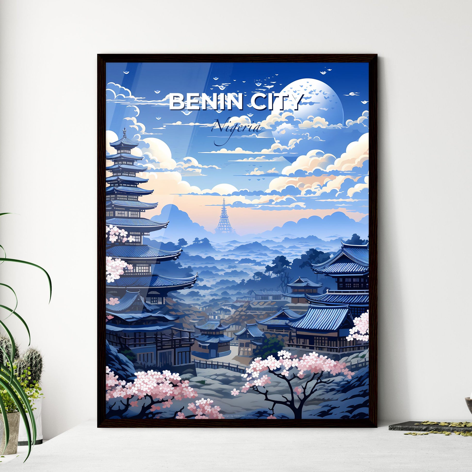 Vibrant Benin City Nigeria Cityscape Skyline Panoramic Artwork Default Title