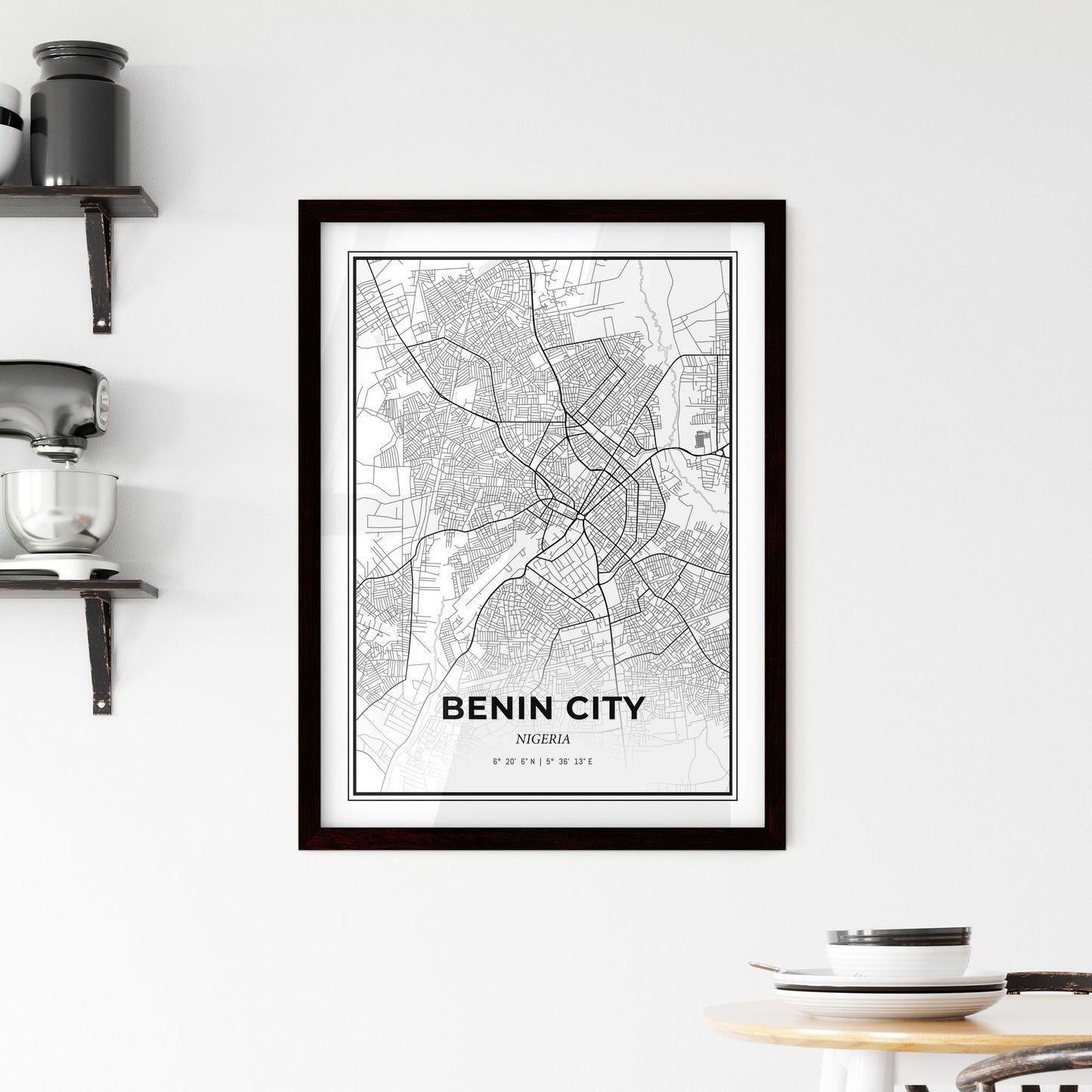 Benin City Nigeria - Minimal City Map