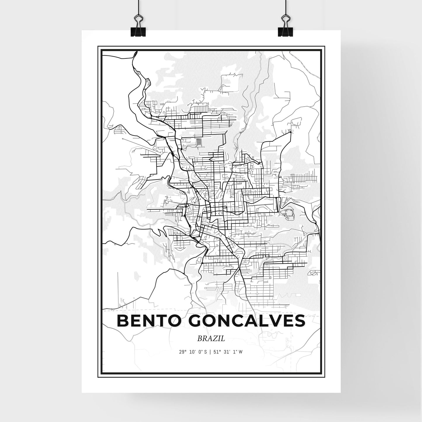 Bento Goncalves Brazil - Premium City Map Poster