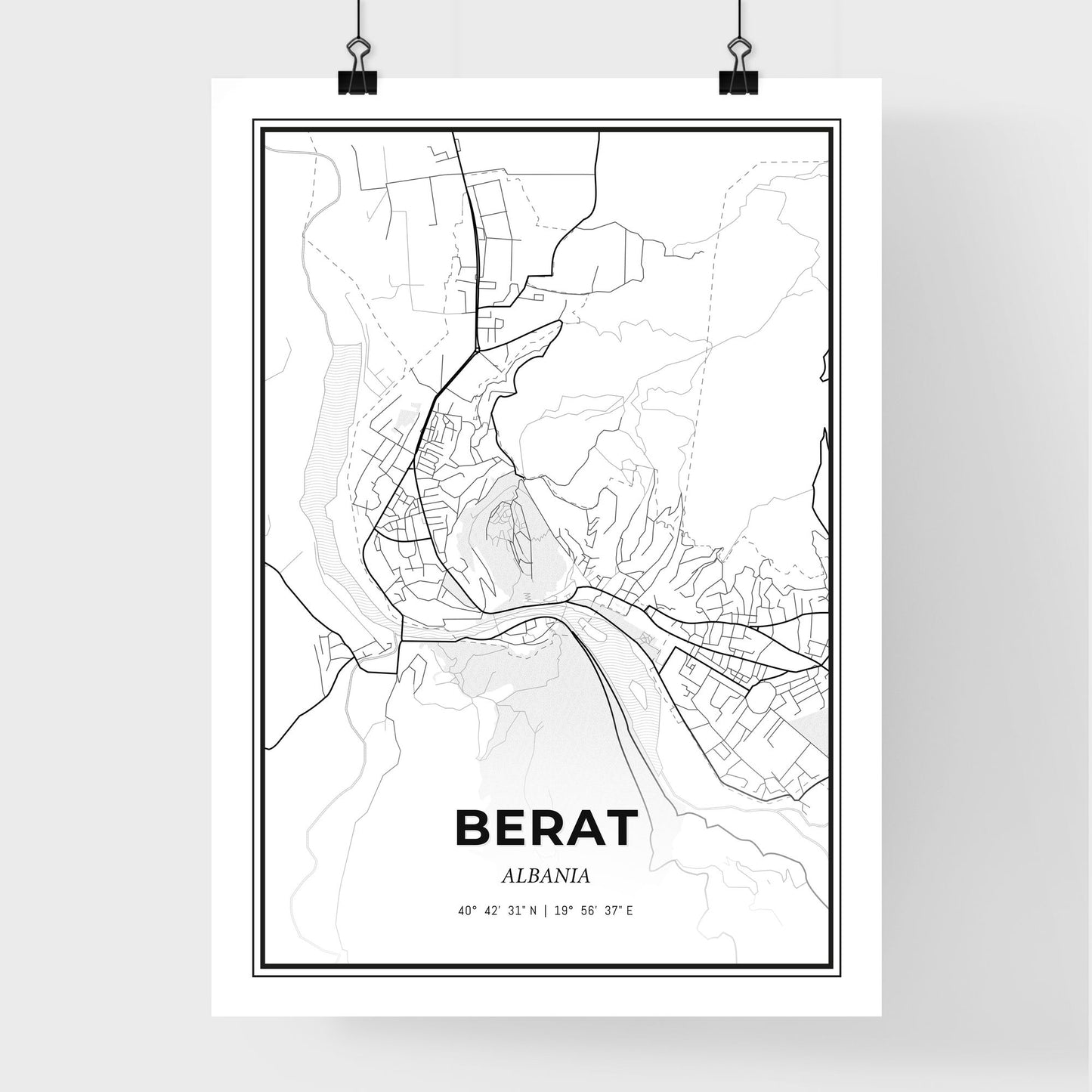 Berat Albania - Premium City Map Poster