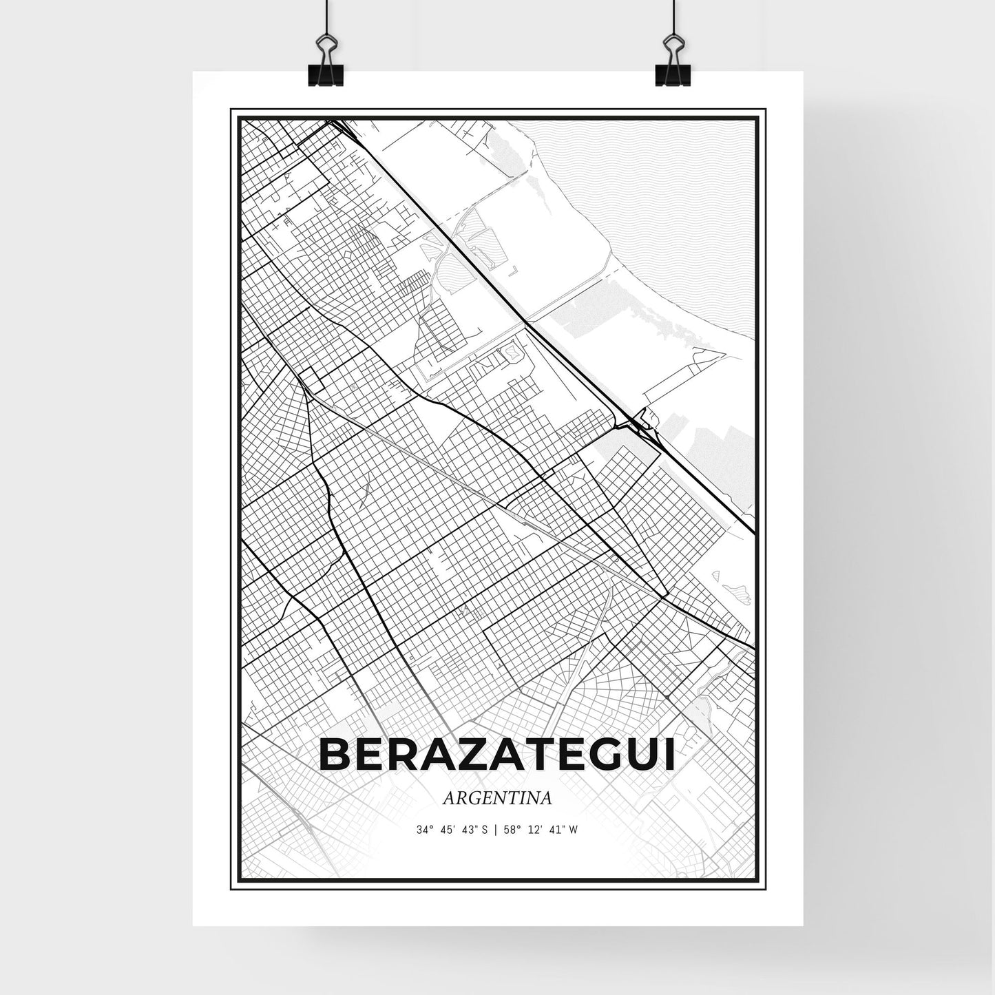 Berazategui Argentina - Premium City Map Poster