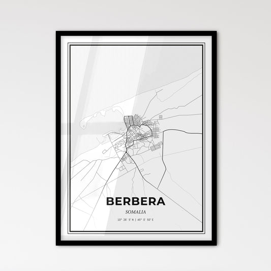 Berbera Somalia - Scandinavian Style City Map for Modern Home Decor