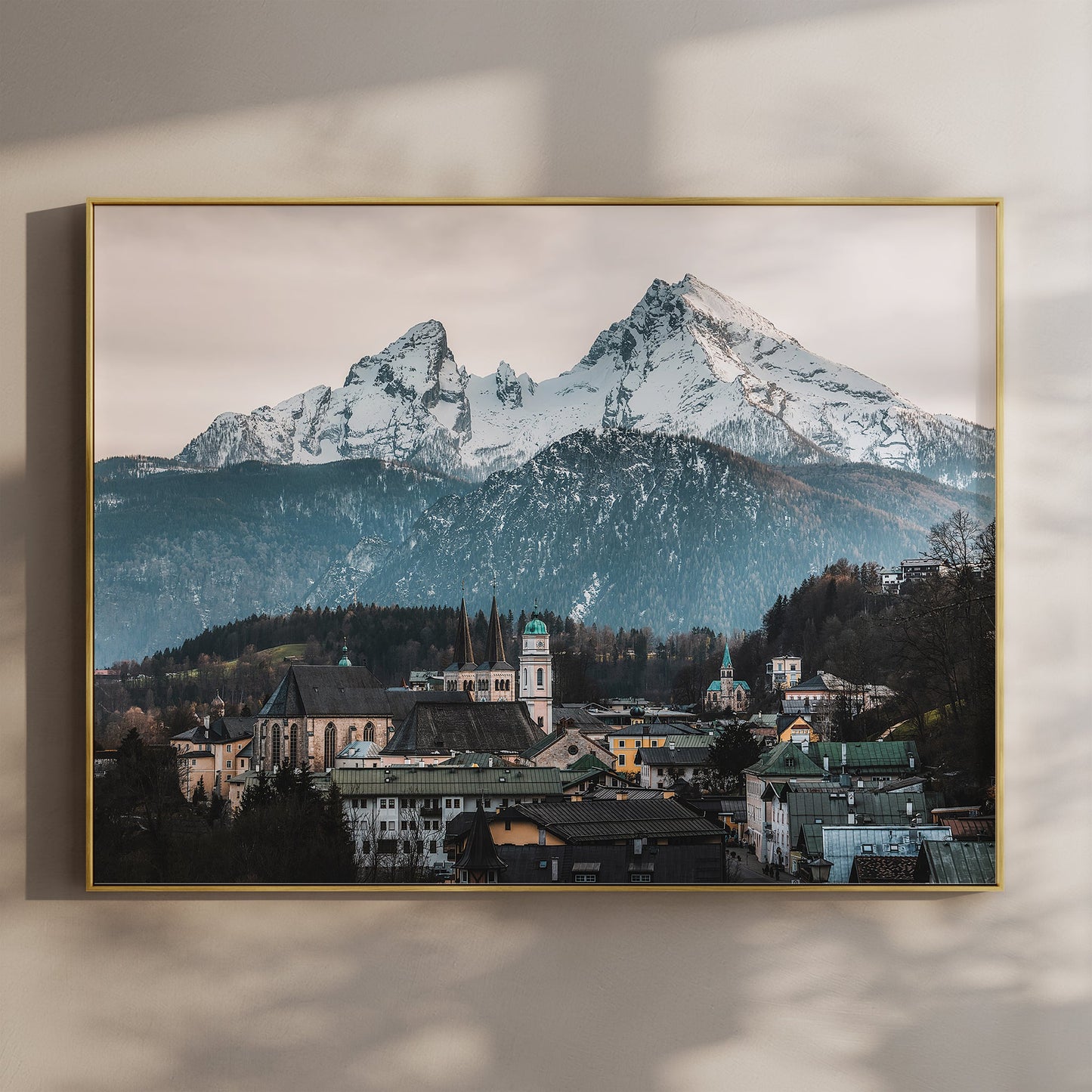 Berchtesgaden Print – Watzmann Mountain and Bavarian Town Wall Art