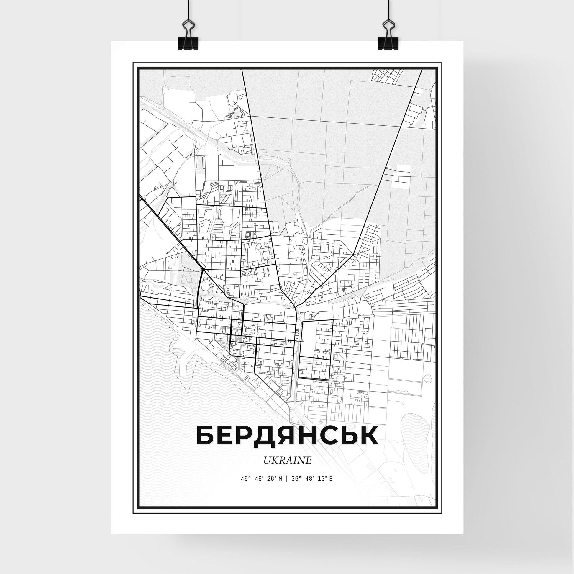 Berdiansk Ukraine - Premium City Map Poster