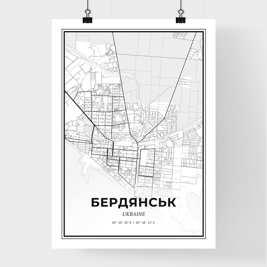 Berdiansk Ukraine - Premium City Map Poster