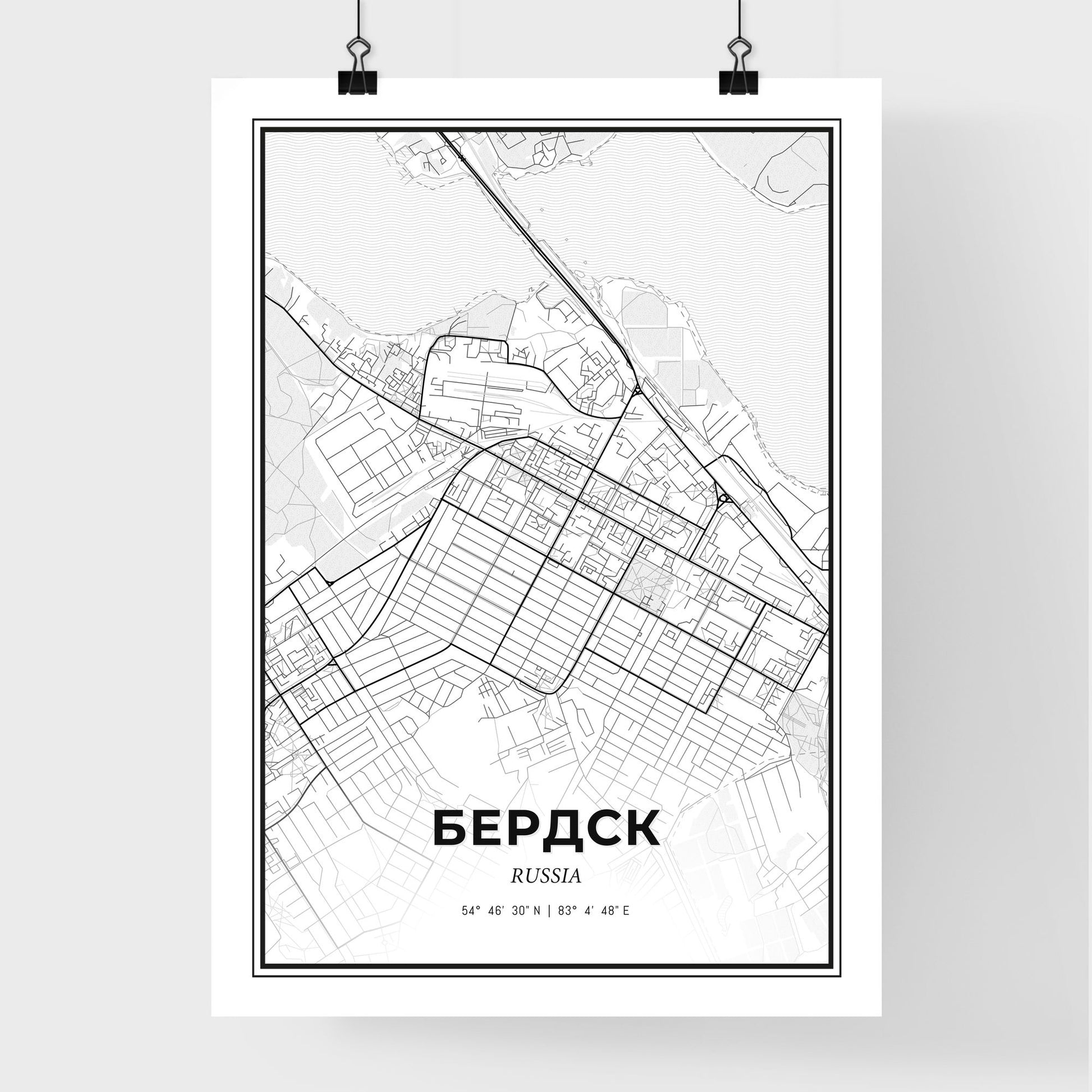 Berdsk Russia - Premium City Map Poster