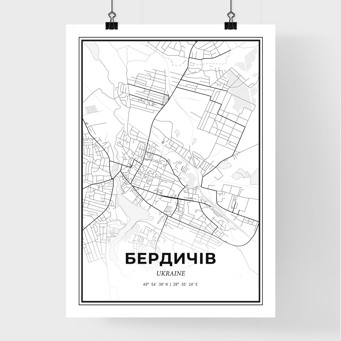 Berdychiv Ukraine - Premium City Map Poster