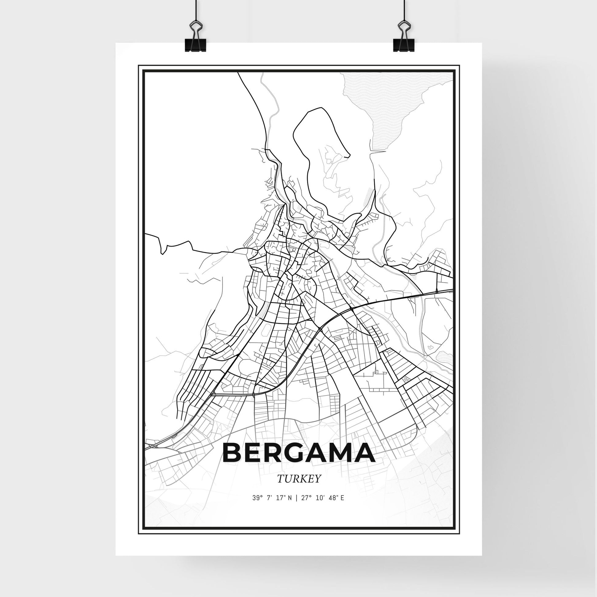 Bergama Turkey - Premium City Map Poster