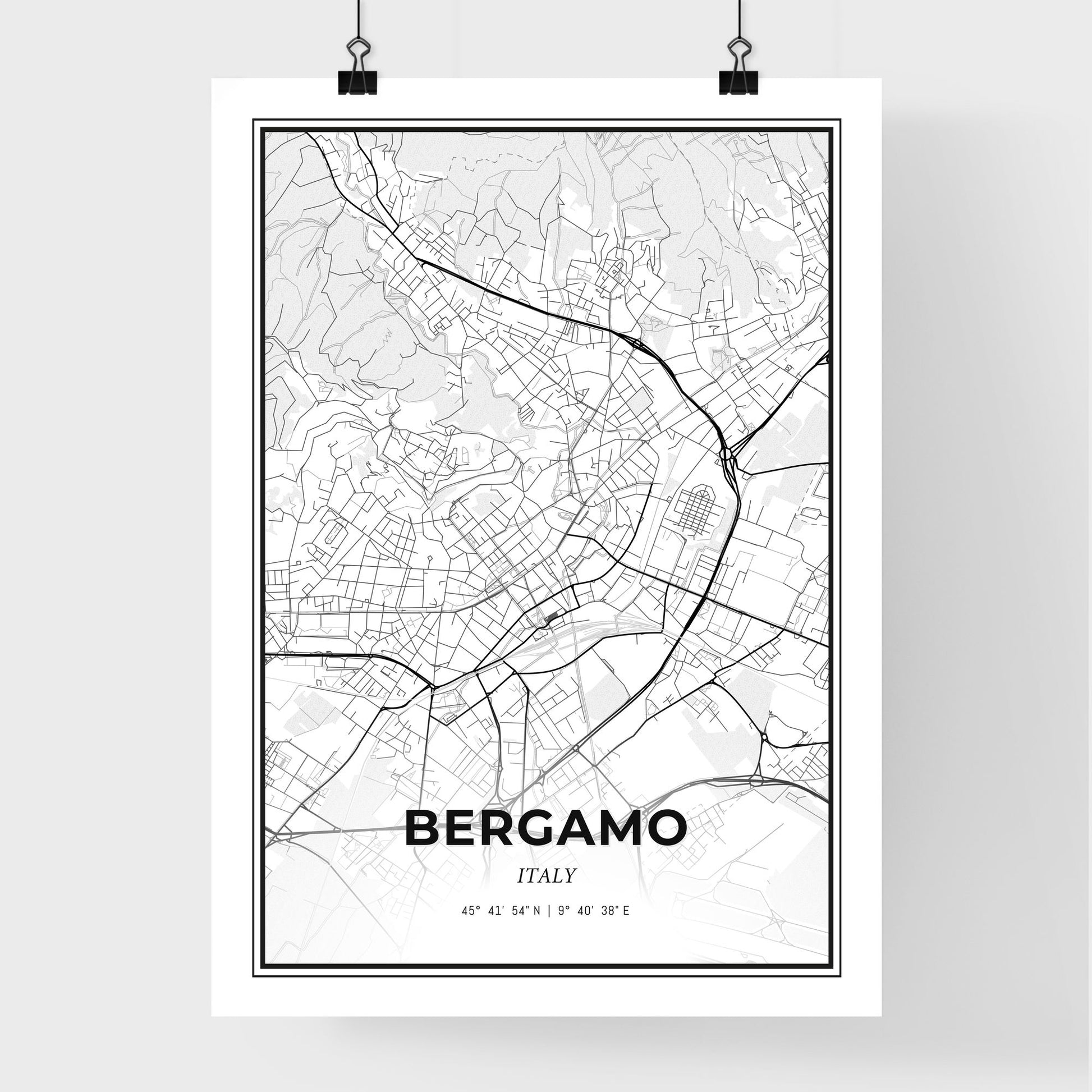 Bergamo Italy - Premium City Map Poster