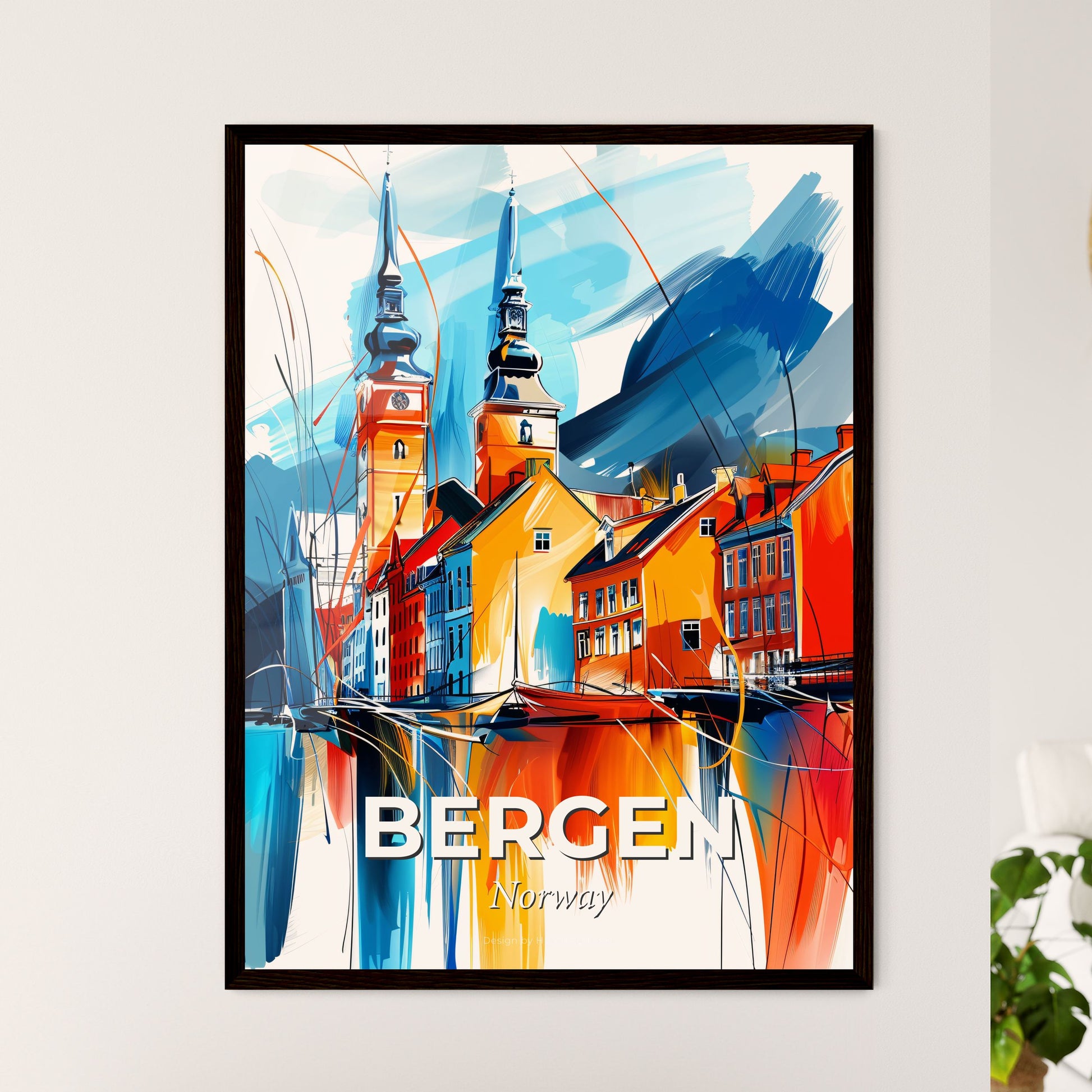 Vibrant Bergen, Norway - A Painting Of A City