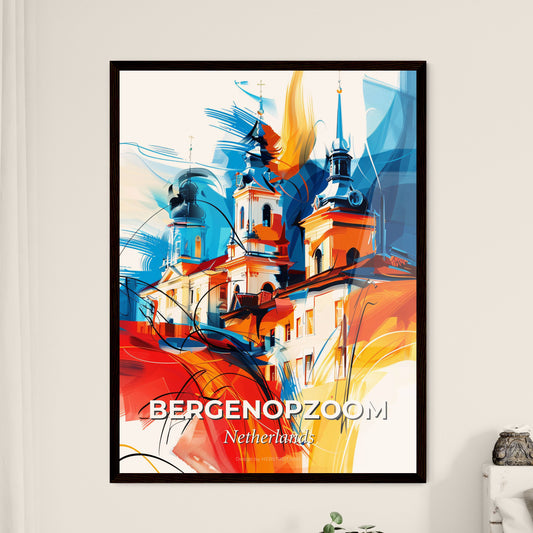 Vibrant Bergenopzoom, Netherlands - A Painting Of A Building With Towers And Spires