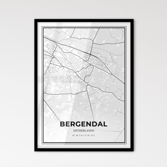  Berg en Dal Netherlands - Scandinavian Style City Map for Modern Home Decor