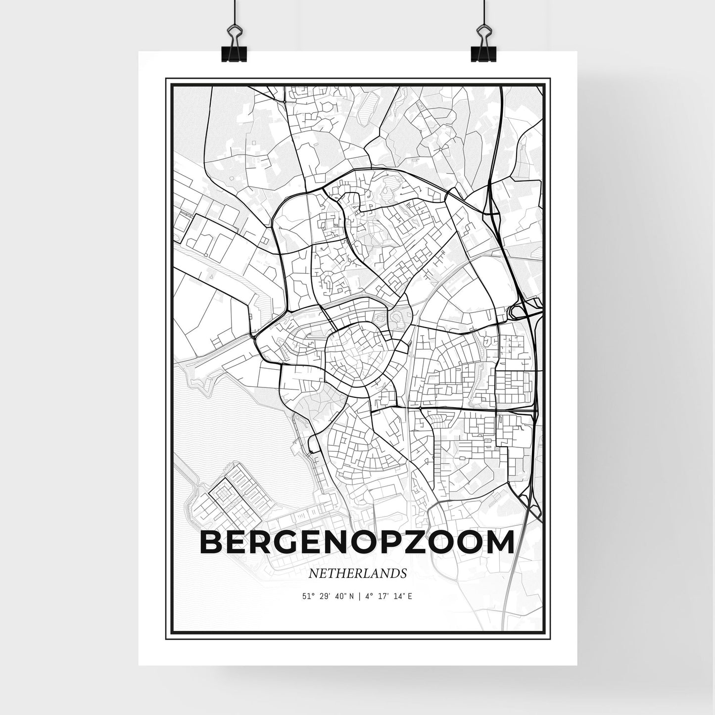  Bergen op Zoom Netherlands - Premium City Map Poster