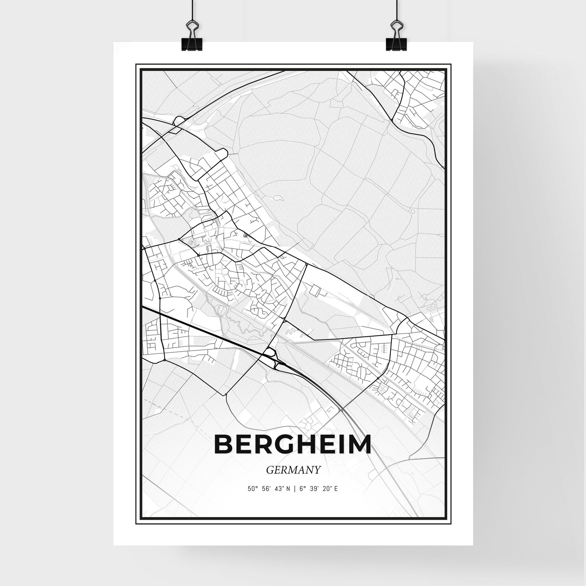 Bergheim Germany - Premium City Map Poster