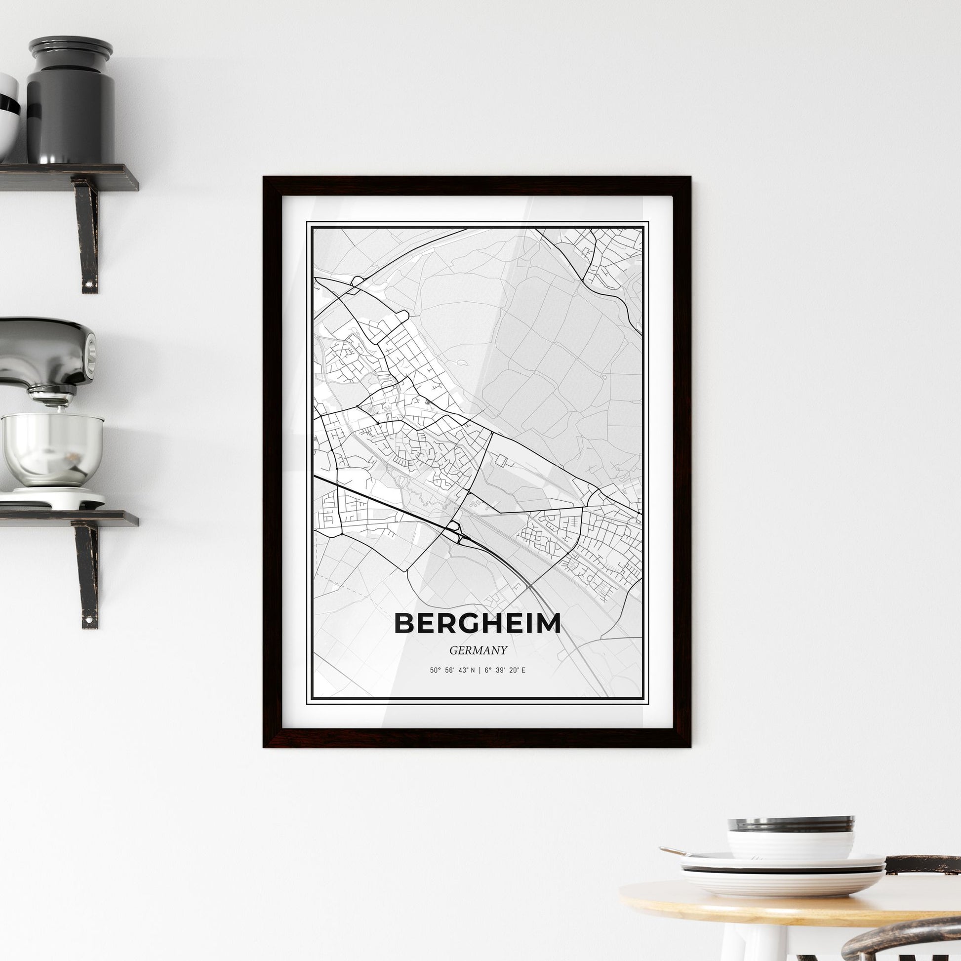 Bergheim Germany - Minimal City Map