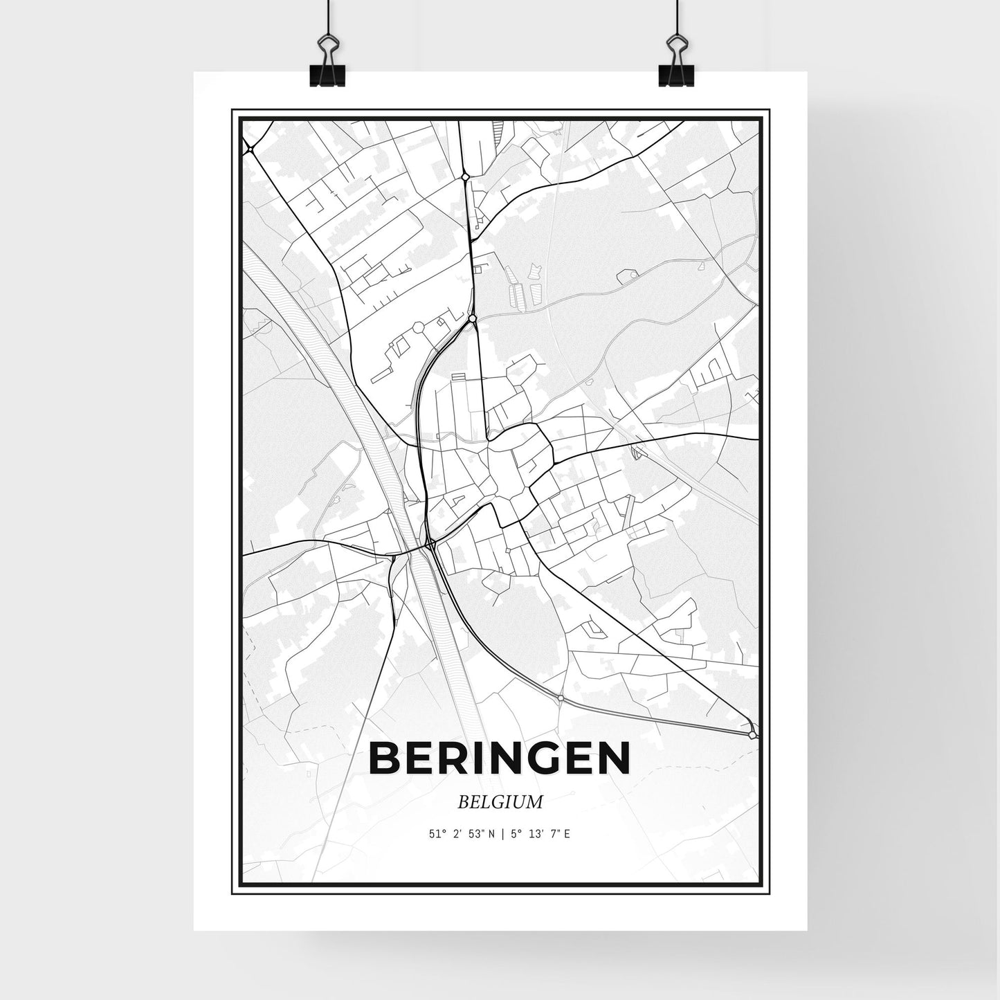 Beringen Belgium - Premium City Map Poster